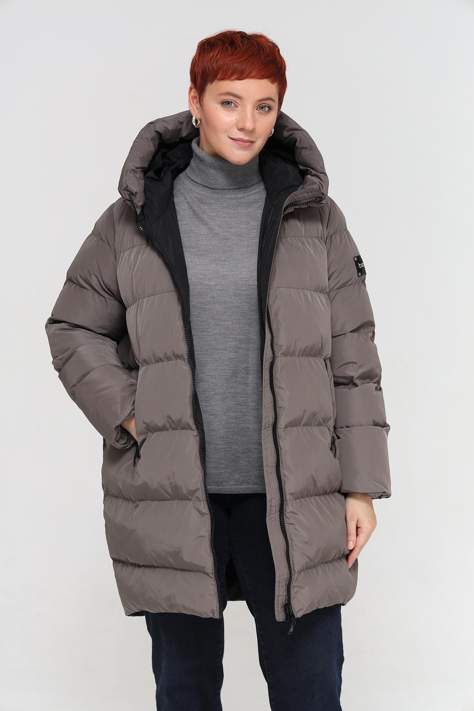 Пальто Baronia стеганое серое