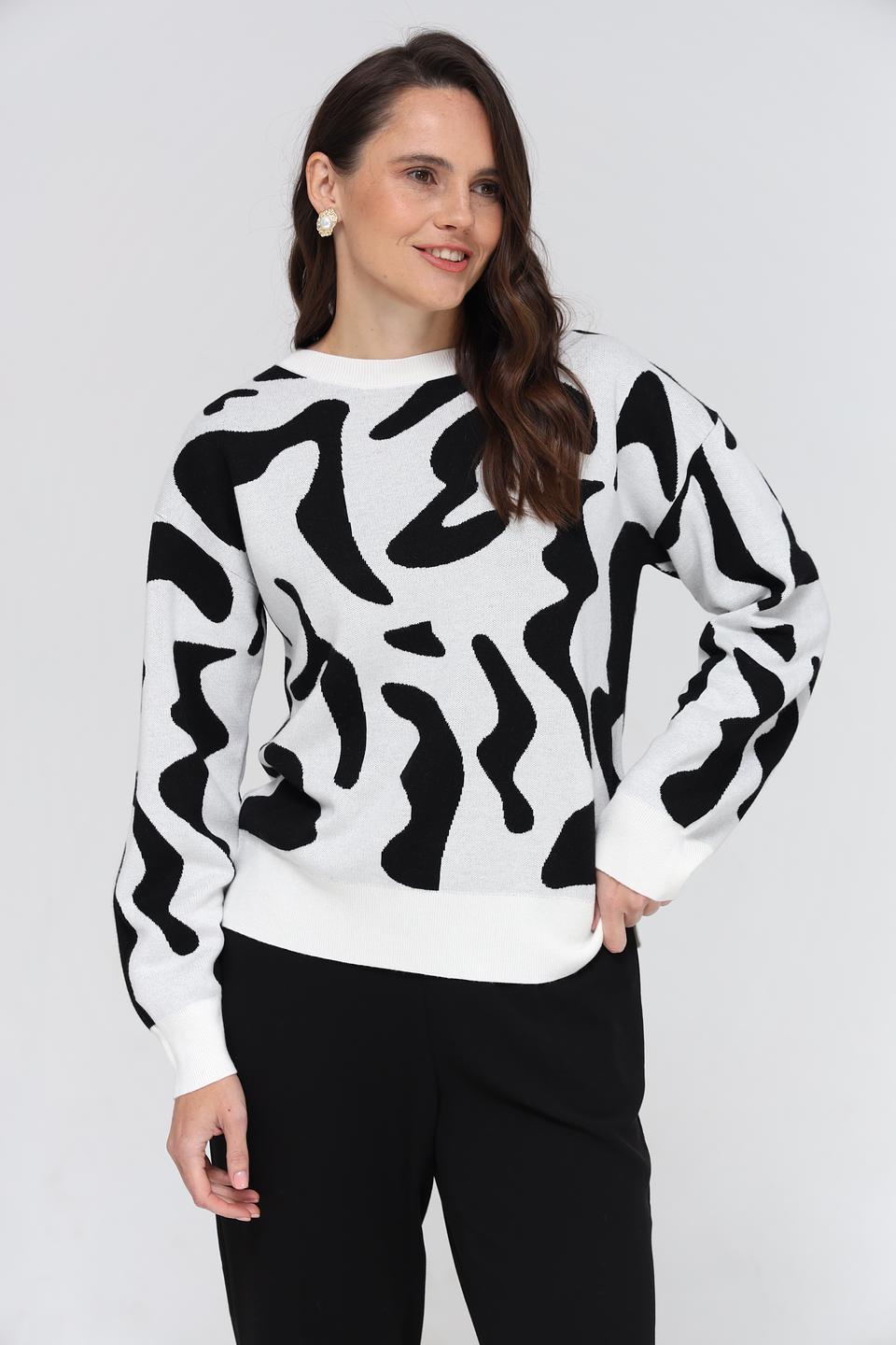 Пуловер UNQ с абстрактным рисунком