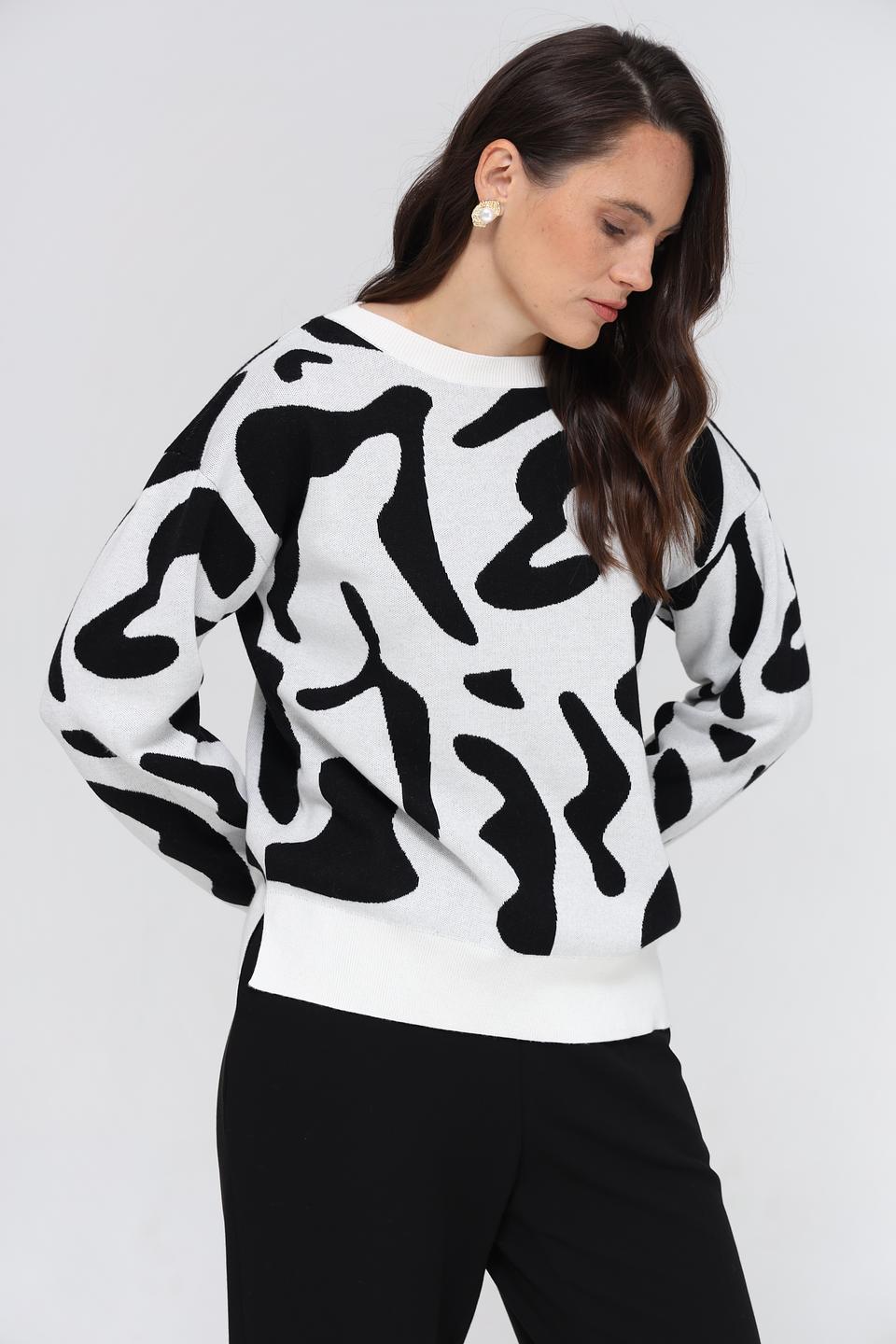 Пуловер UNQ с абстрактным рисунком