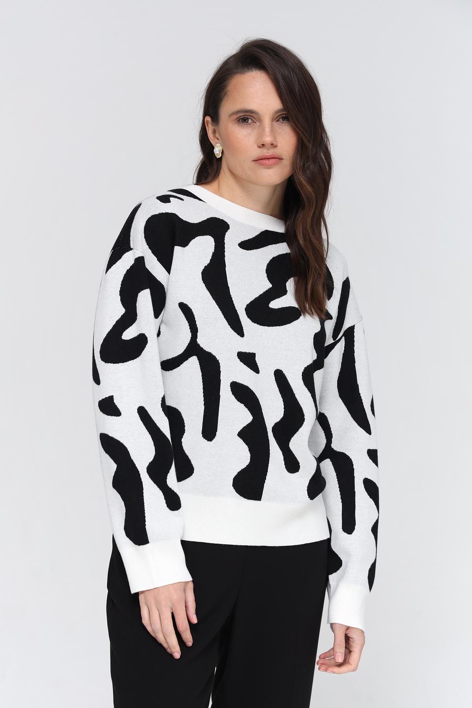 Пуловер UNQ с абстрактным рисунком