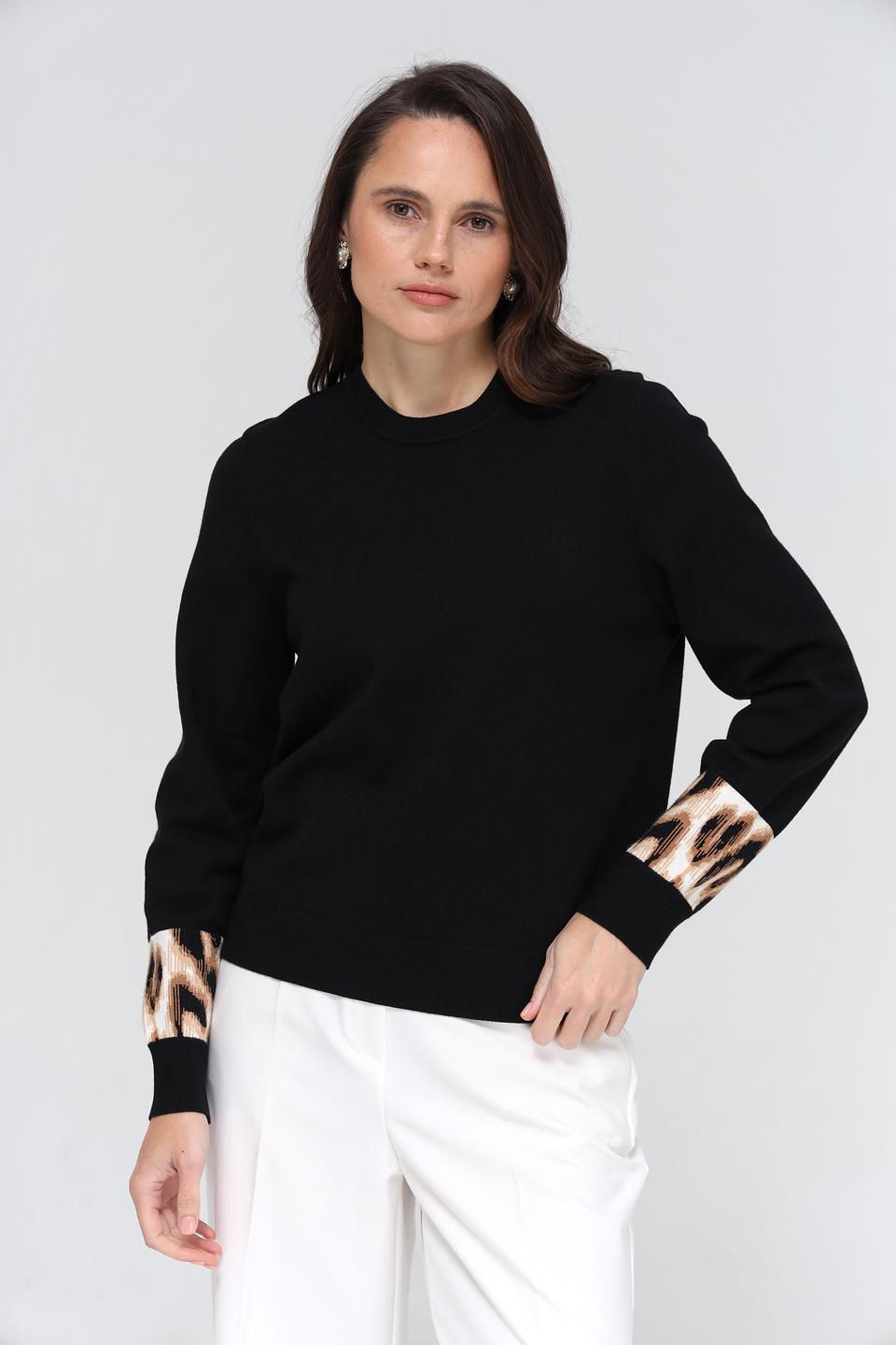 Пуловер Gerry Weber с леопардовыми рукавами