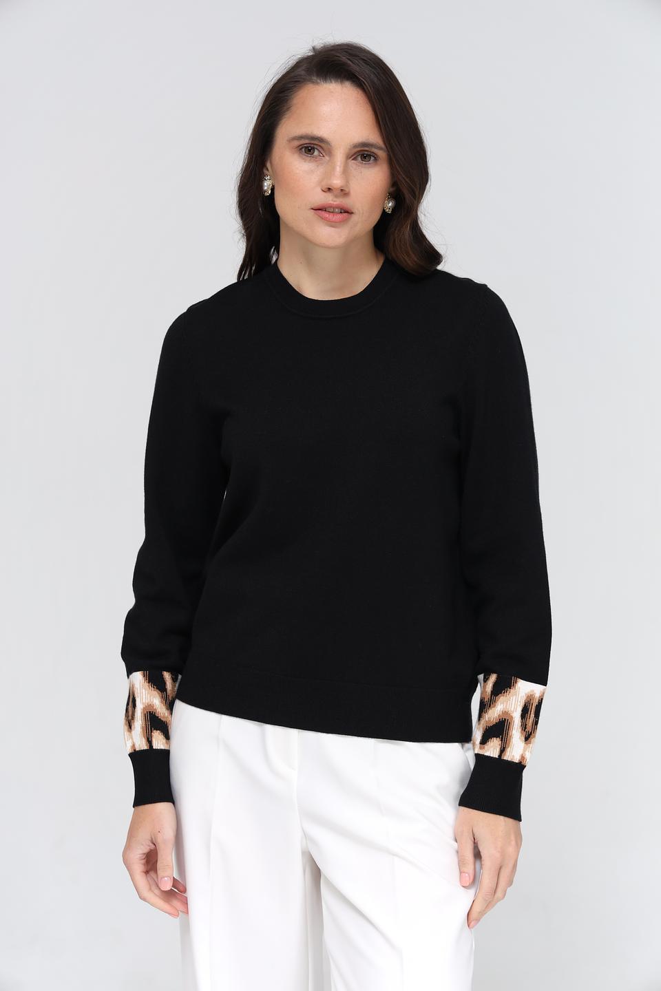 Пуловер Gerry Weber с леопардовыми рукавами