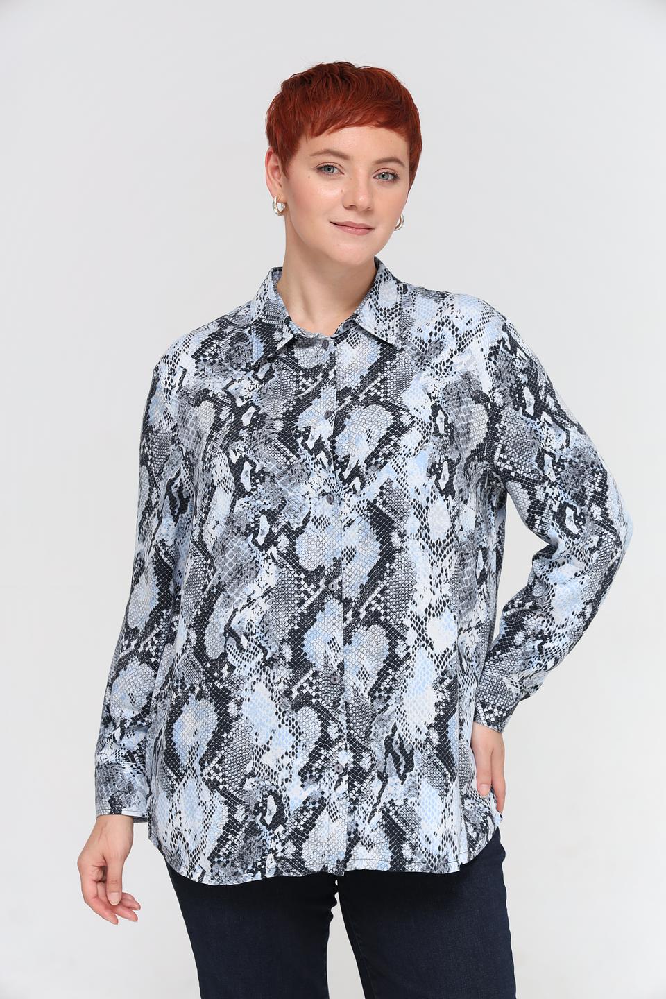 Блуза Lebek с принтом reptile
