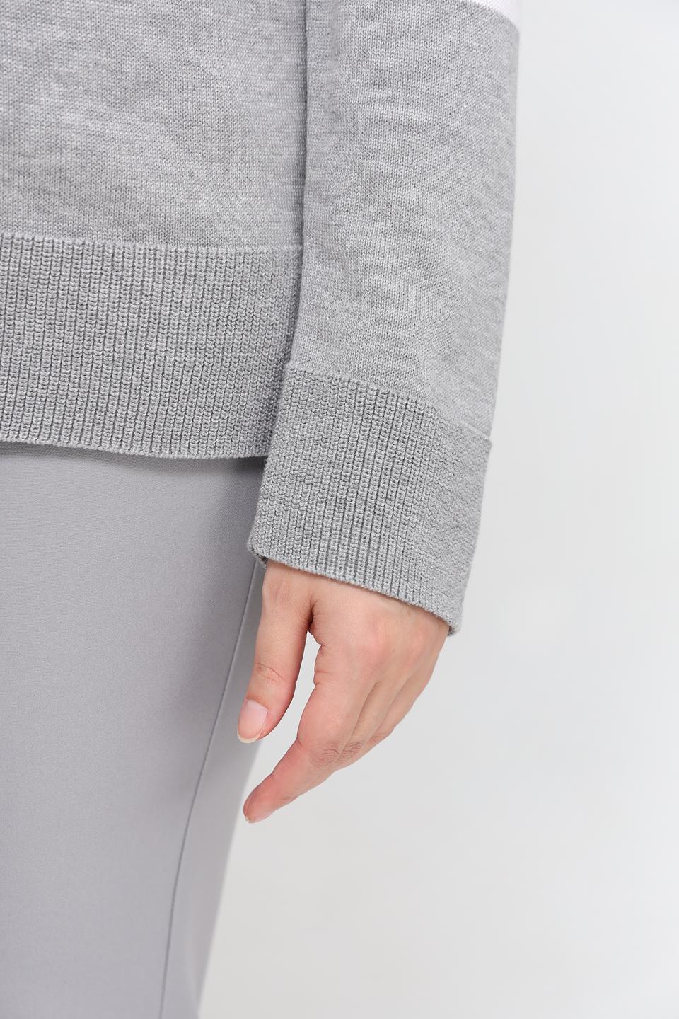 Пуловер Lebek в полоску серый