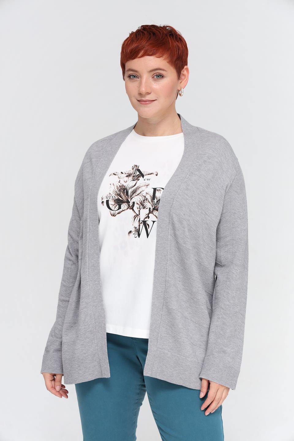 Жакет Lebek вязаный серый