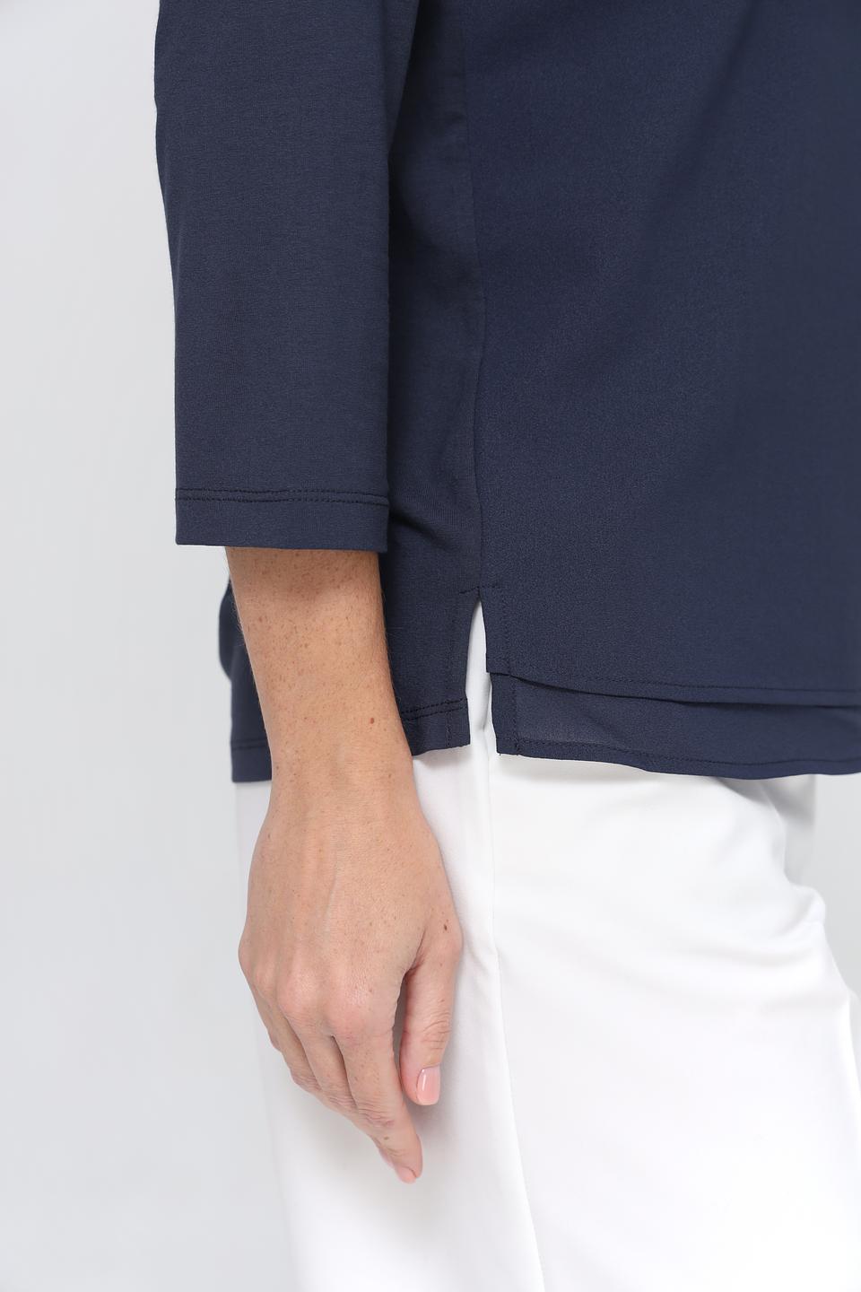 Блуза Rabe collection темно-синяя с карманами