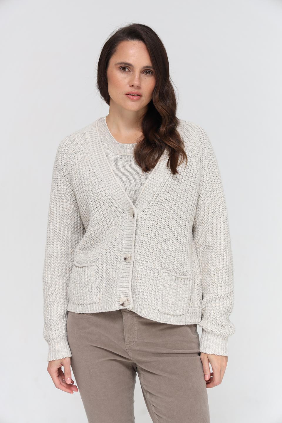 Жакет Oui вязаный бежевый