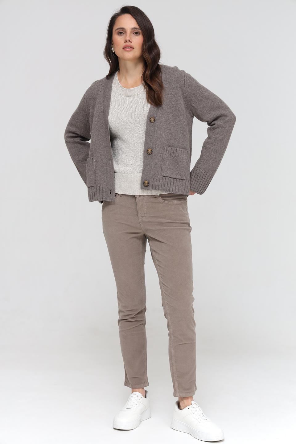 Жакет Oui вязаный серый