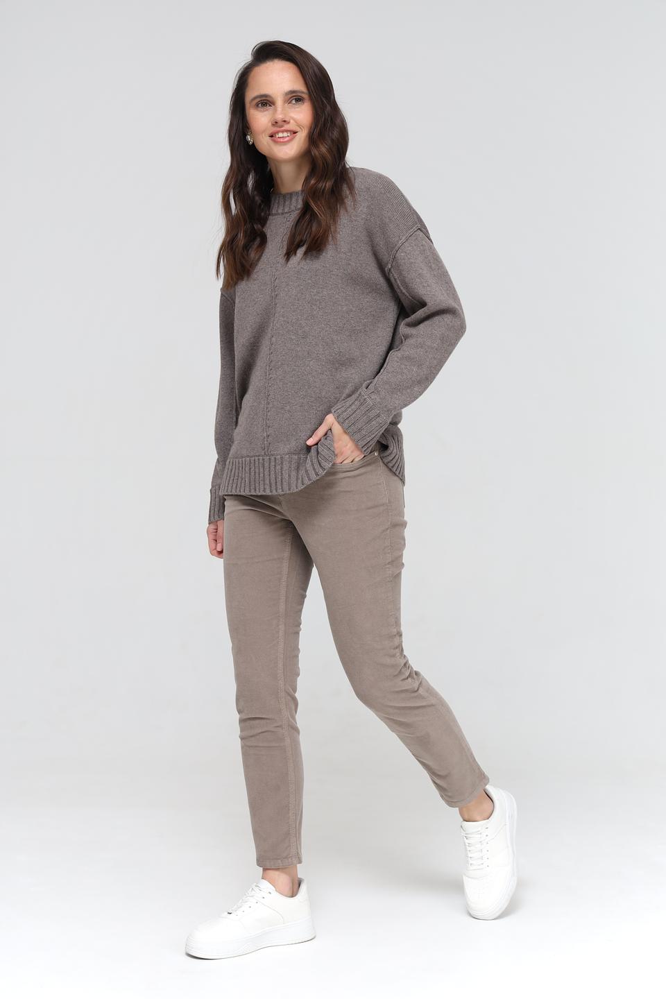 Пуловер Oui женский серый