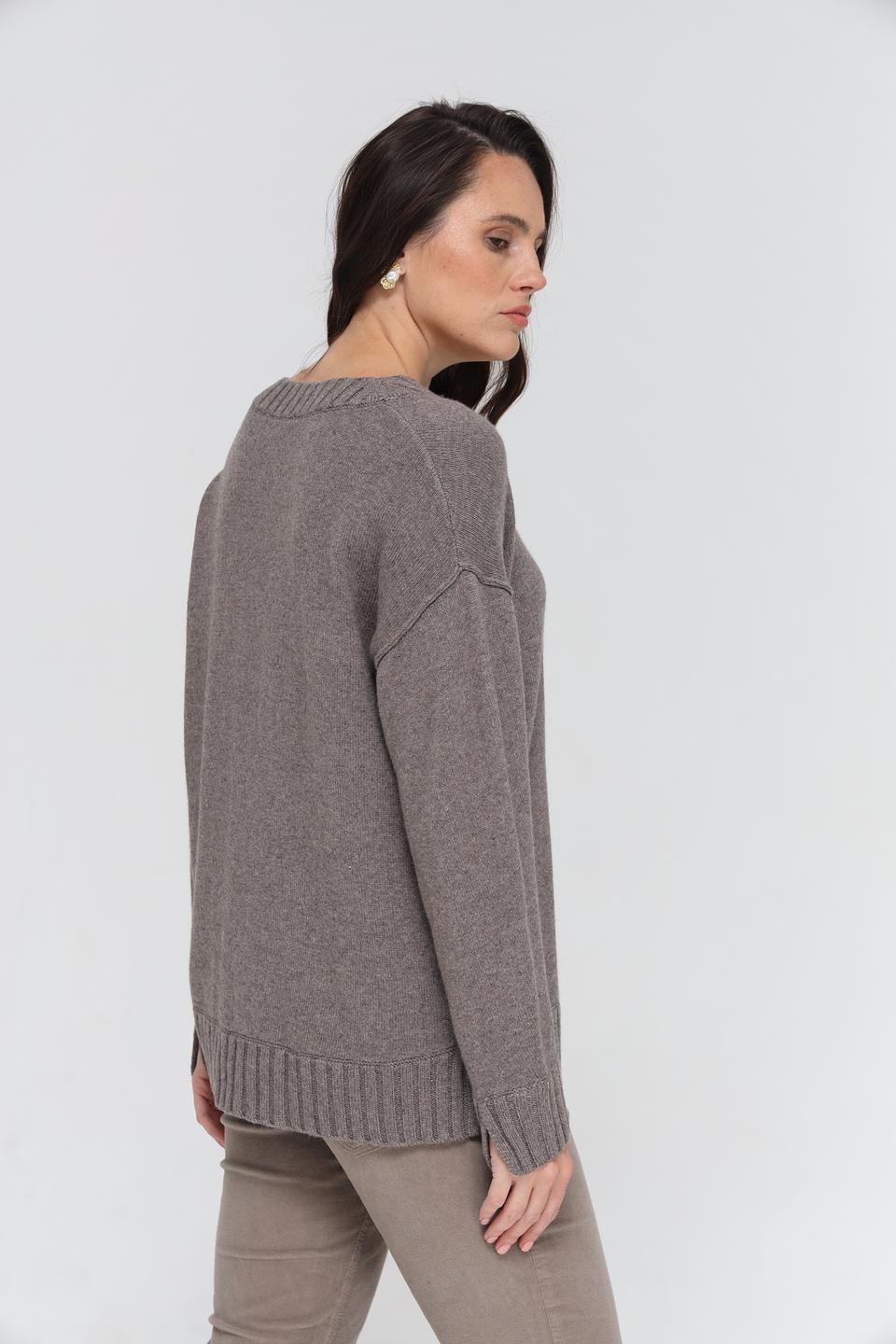 Пуловер Oui женский серый
