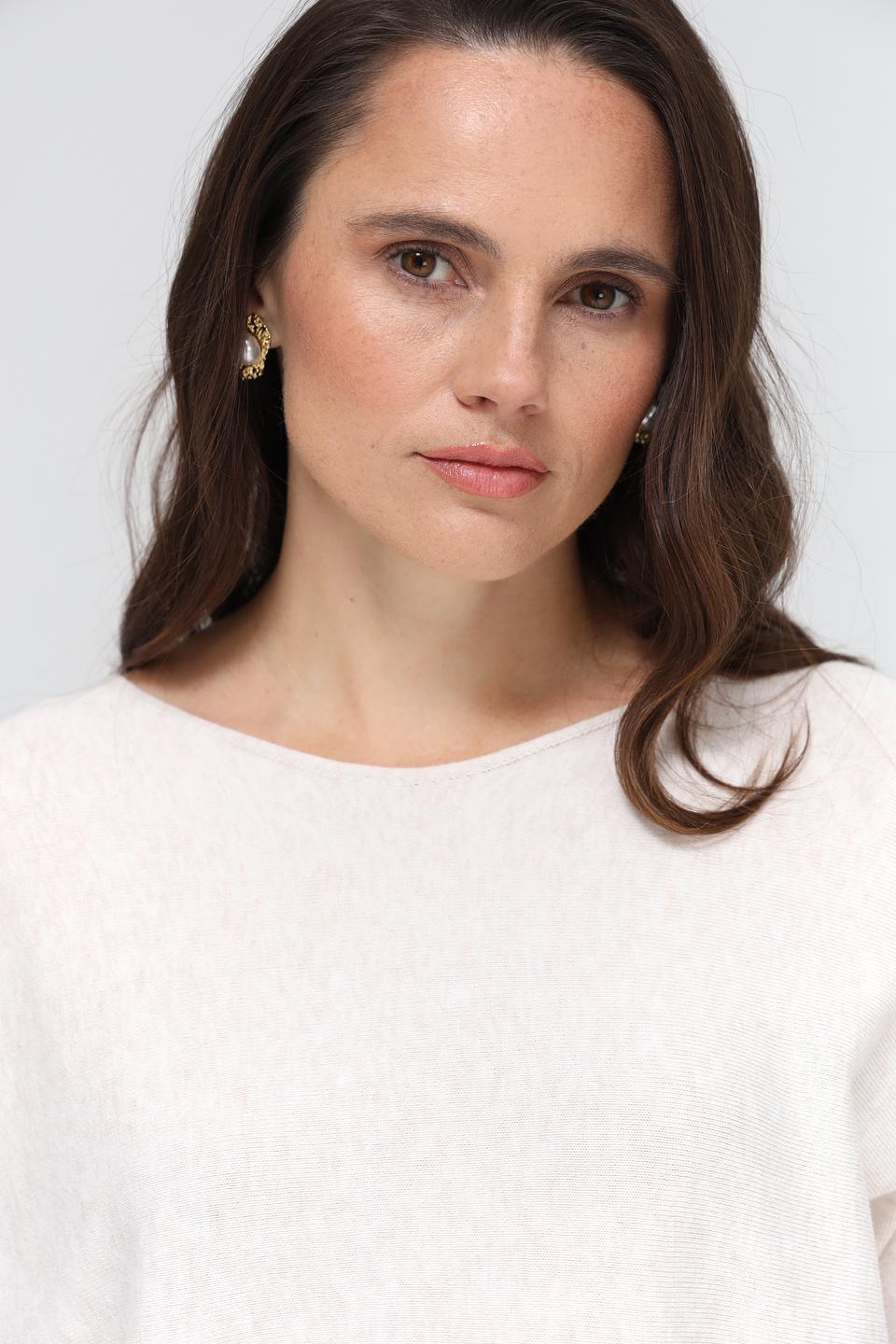 Пуловер Oui женский бежевый