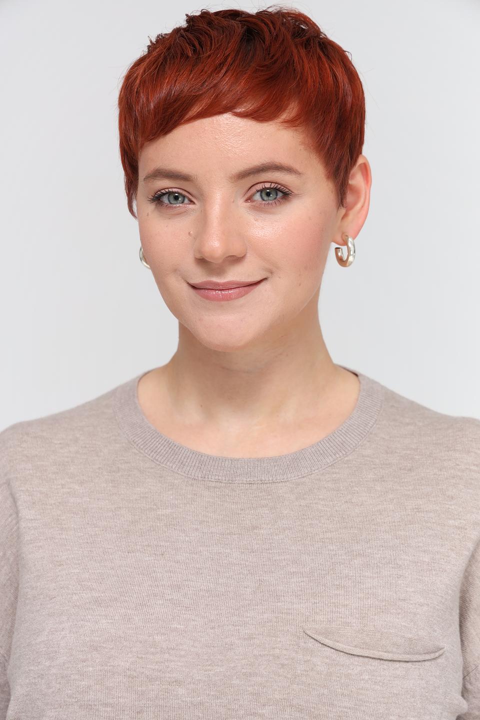 Пуловер Lebek с карманом бежевый