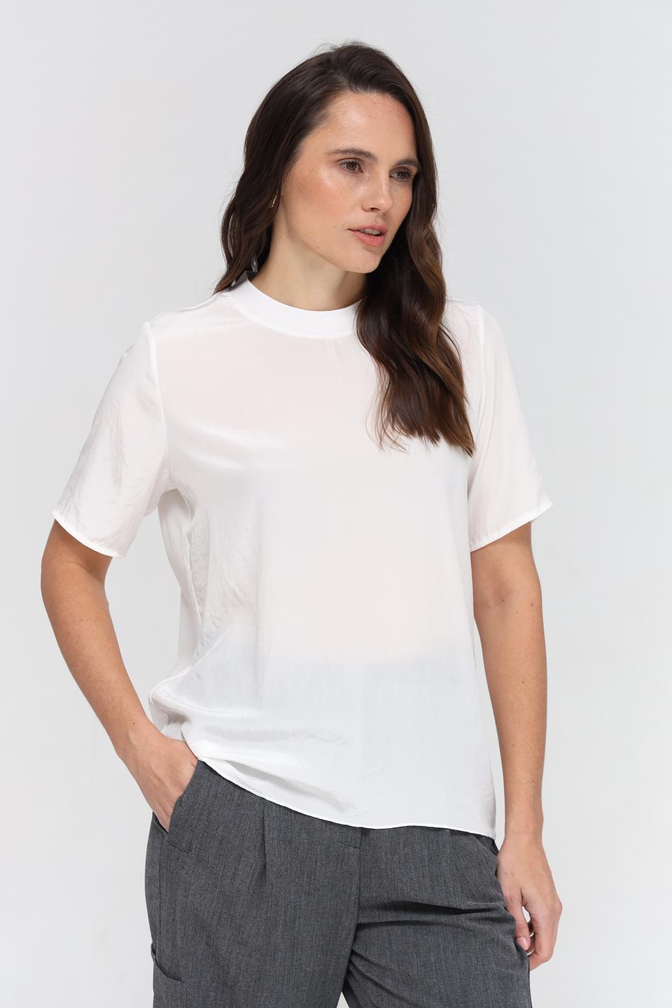 Блуза Luisa Cerano белая с коротким рукавом