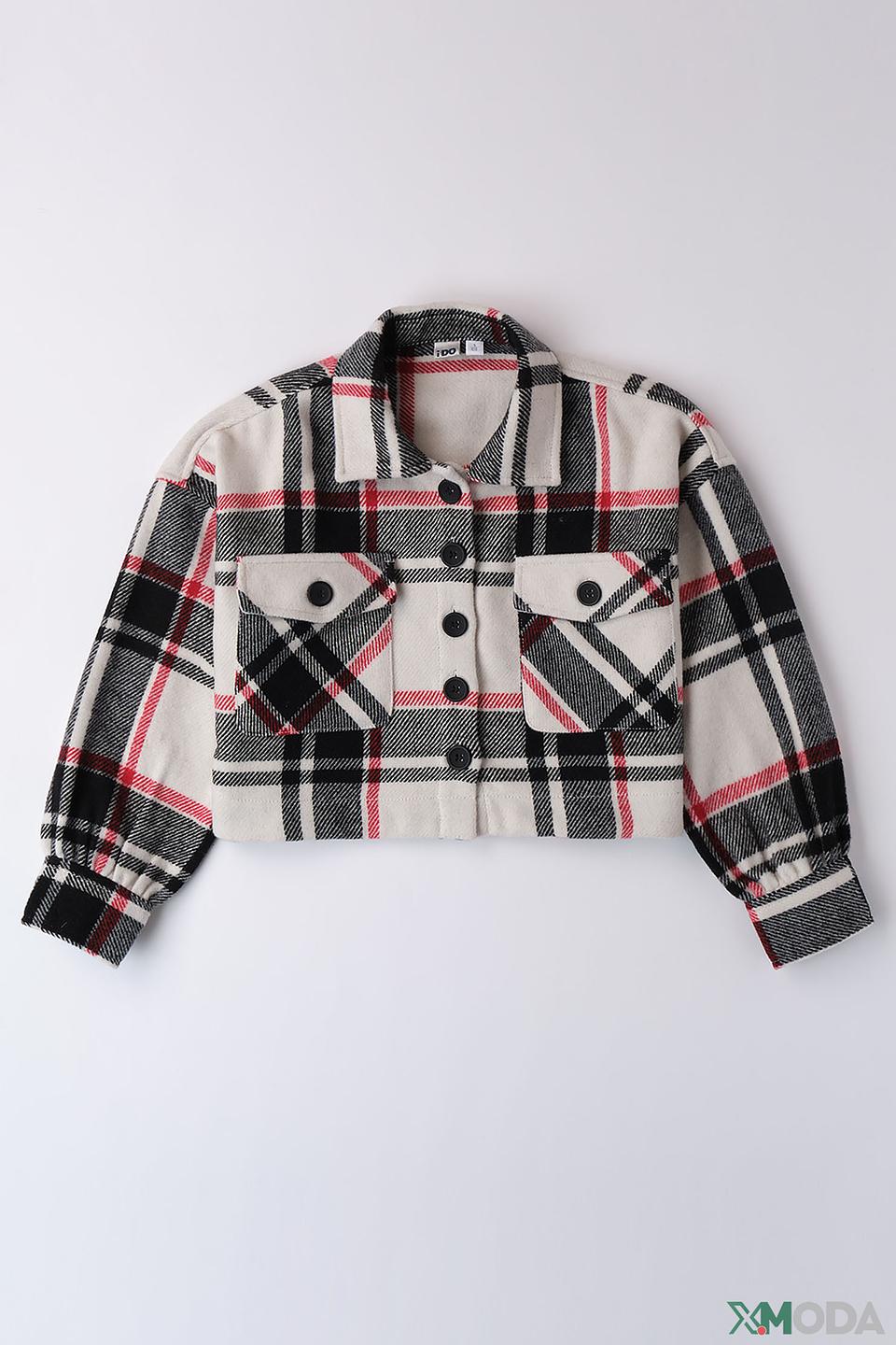 Блуза Ido, бежевая клетка