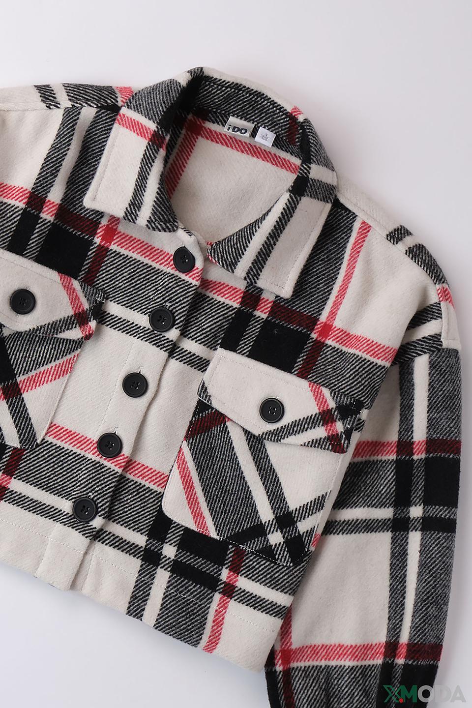 Блуза Ido, бежевая клетка