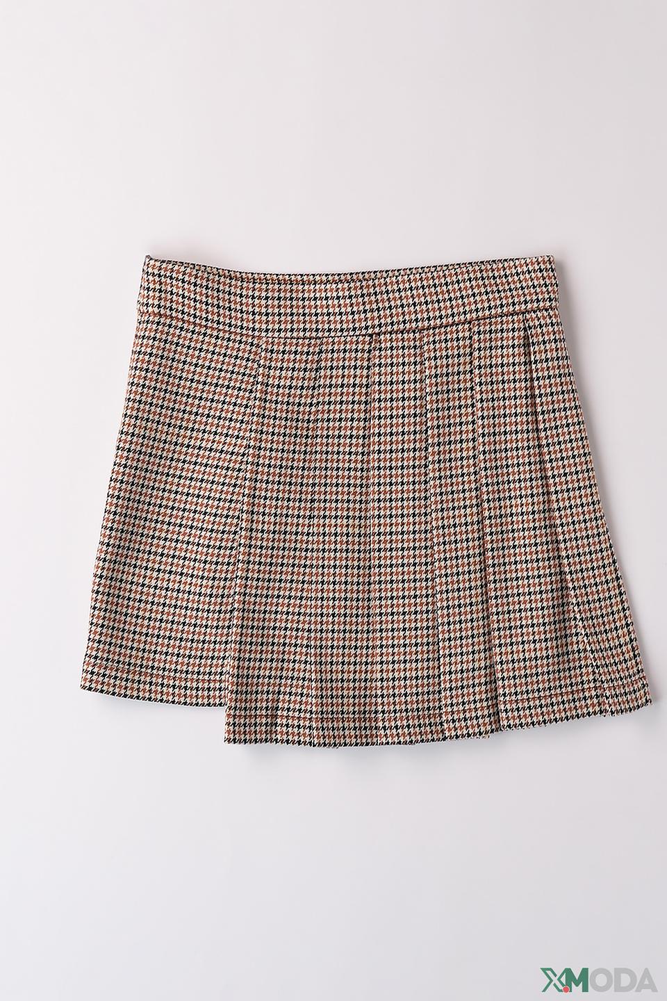 Юбка Ido дев. в клетку коричневая