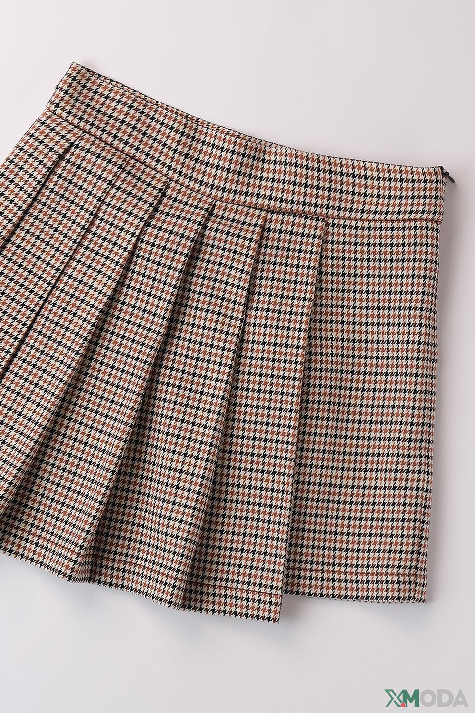 Юбка Ido дев. в клетку коричневая