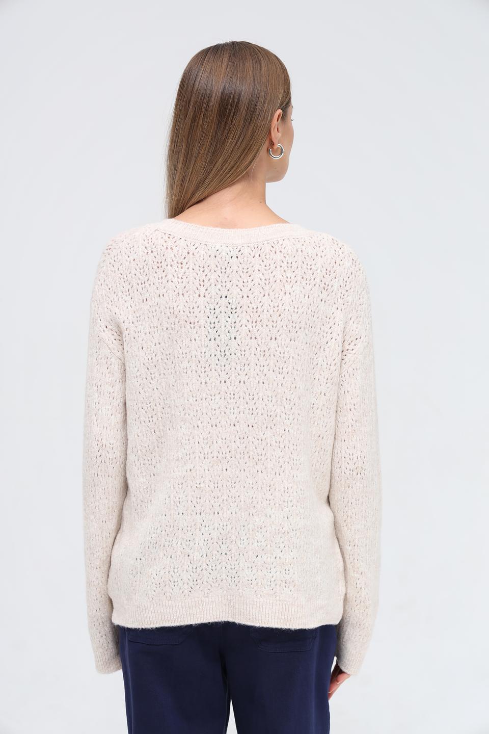 Пуловер More and More ажурный бежевый