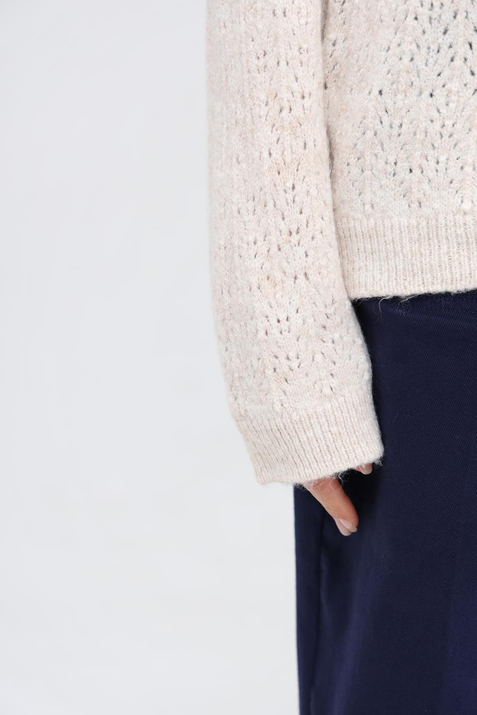 Пуловер More and More ажурный бежевый