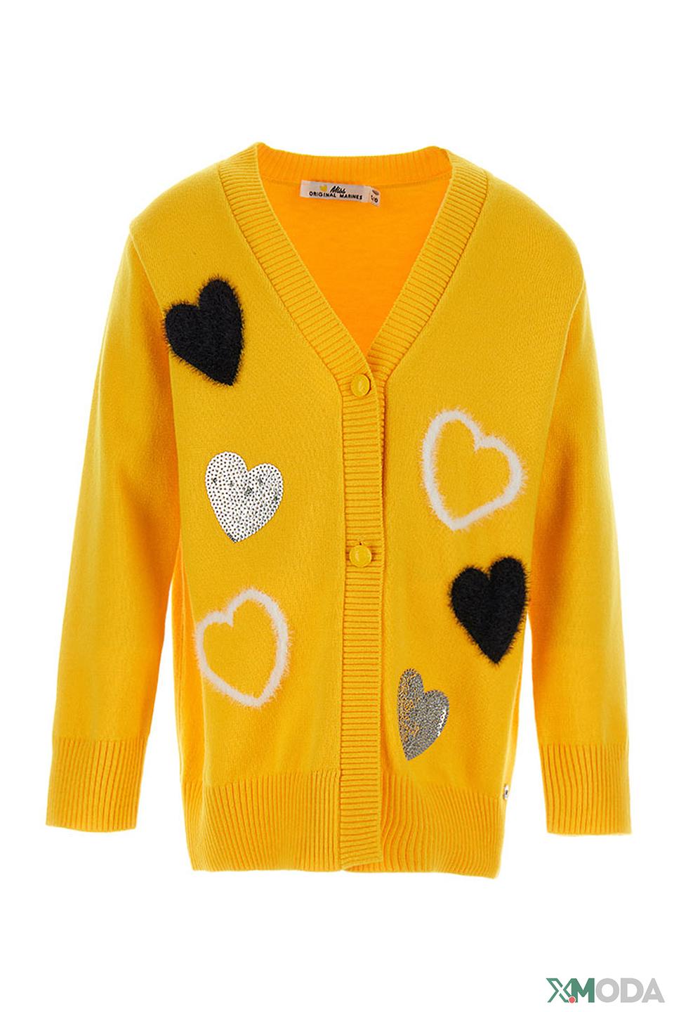 Кардиган Original Marines дев. с сердцами жёлтый