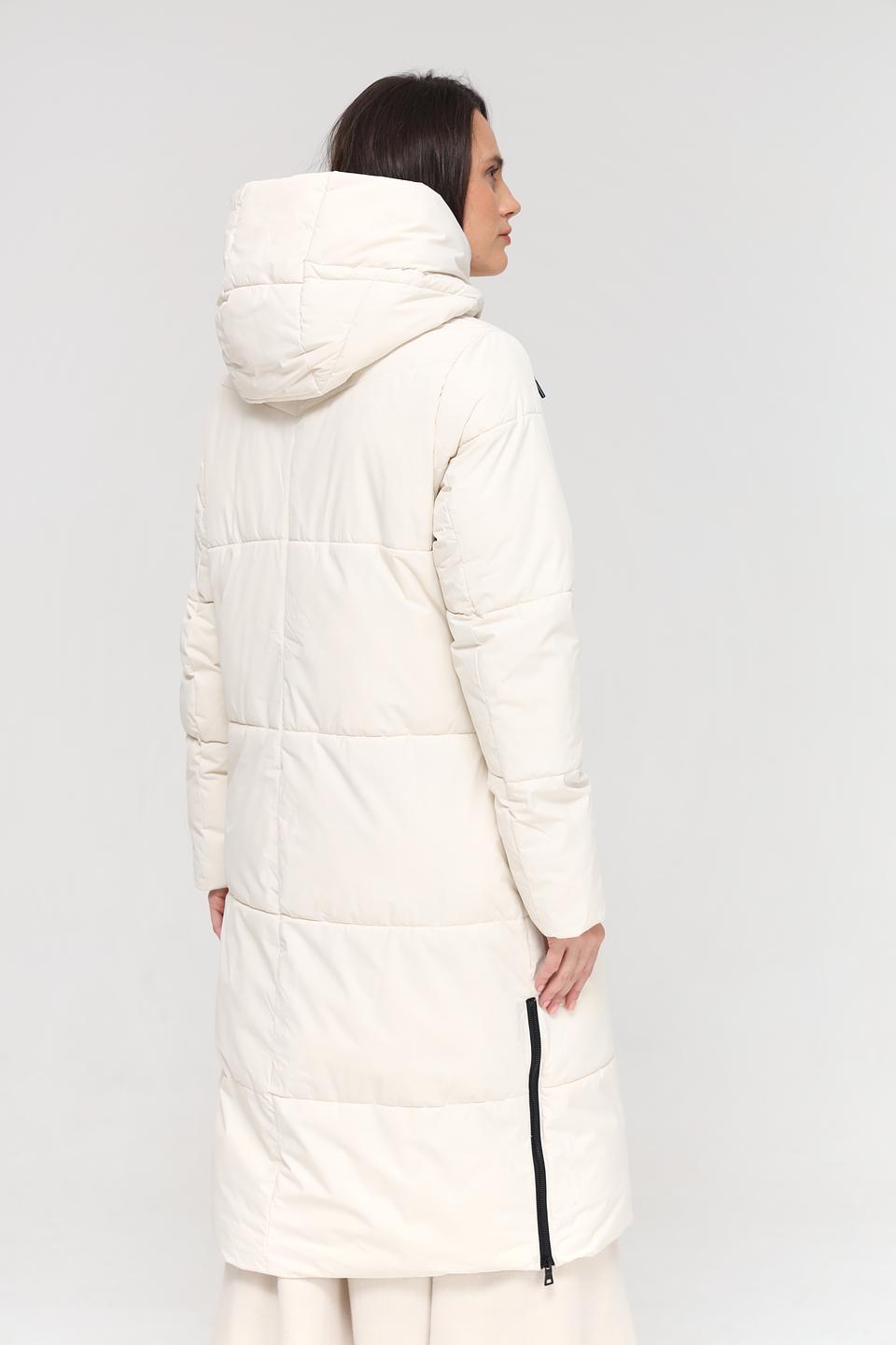 Пальто District стеганое бежевое