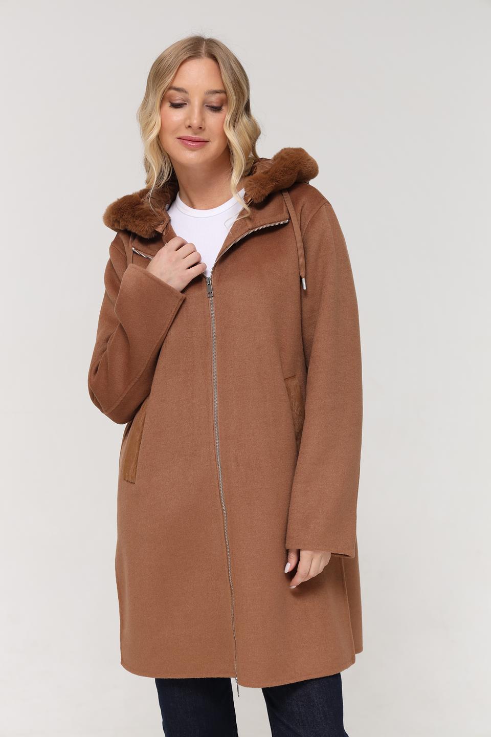 Пальто Milestone с капюшоном коричневое