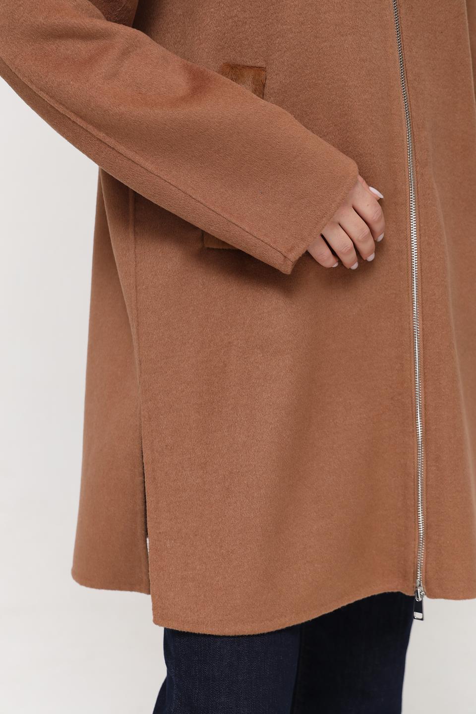 Пальто Milestone с капюшоном коричневое