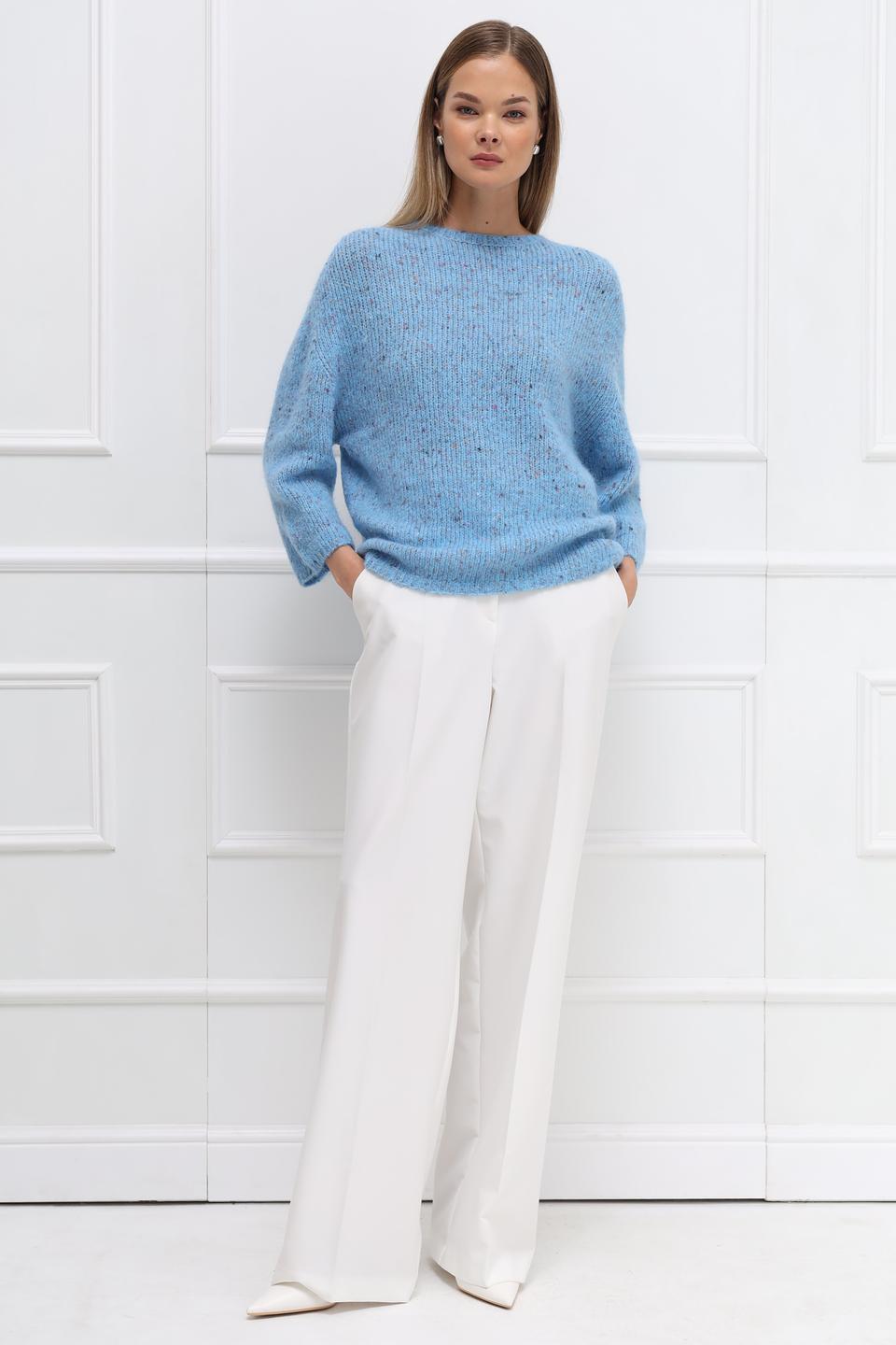 Пуловер Rich and Royal голубой с вкраплениями