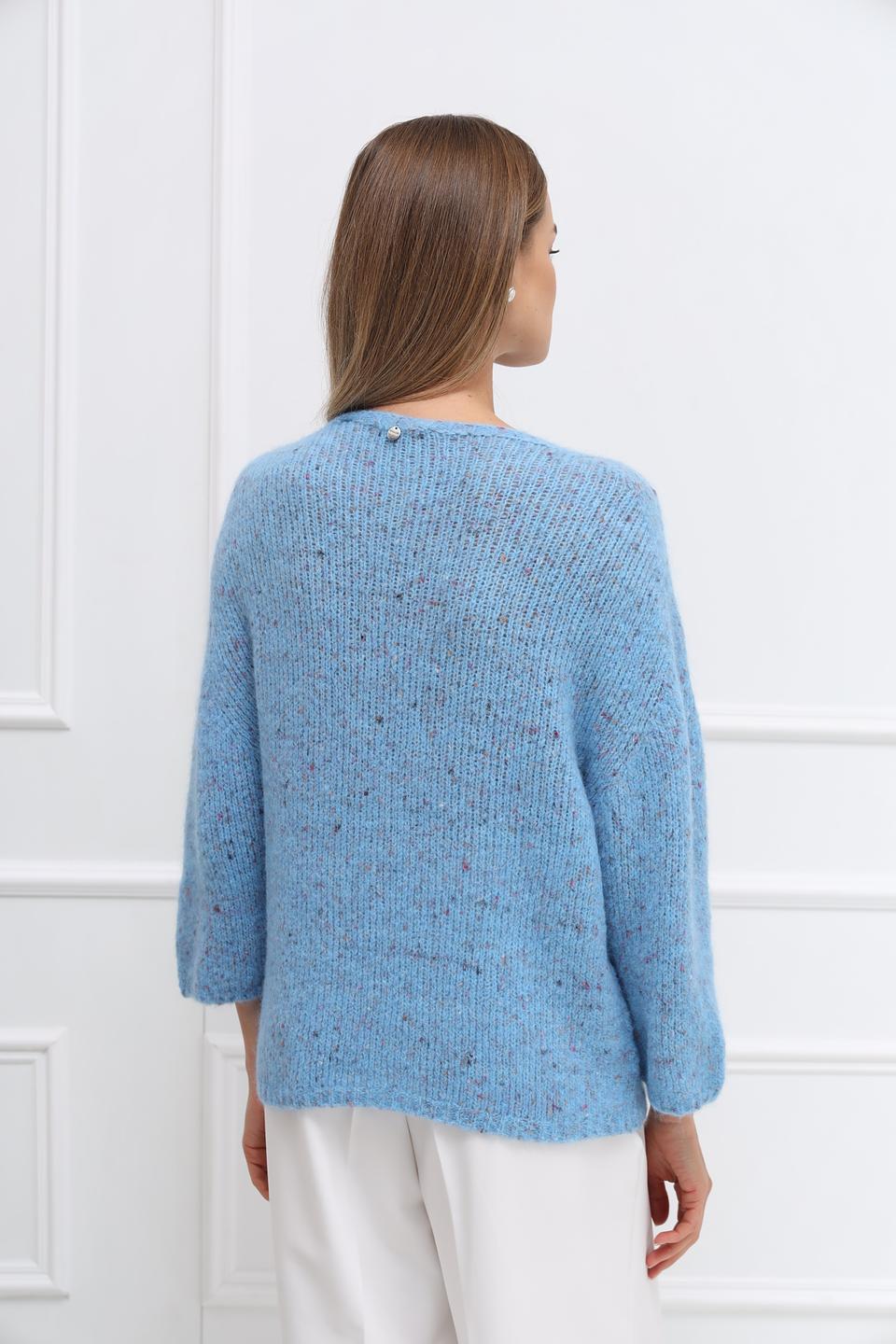Пуловер Rich and Royal голубой с вкраплениями