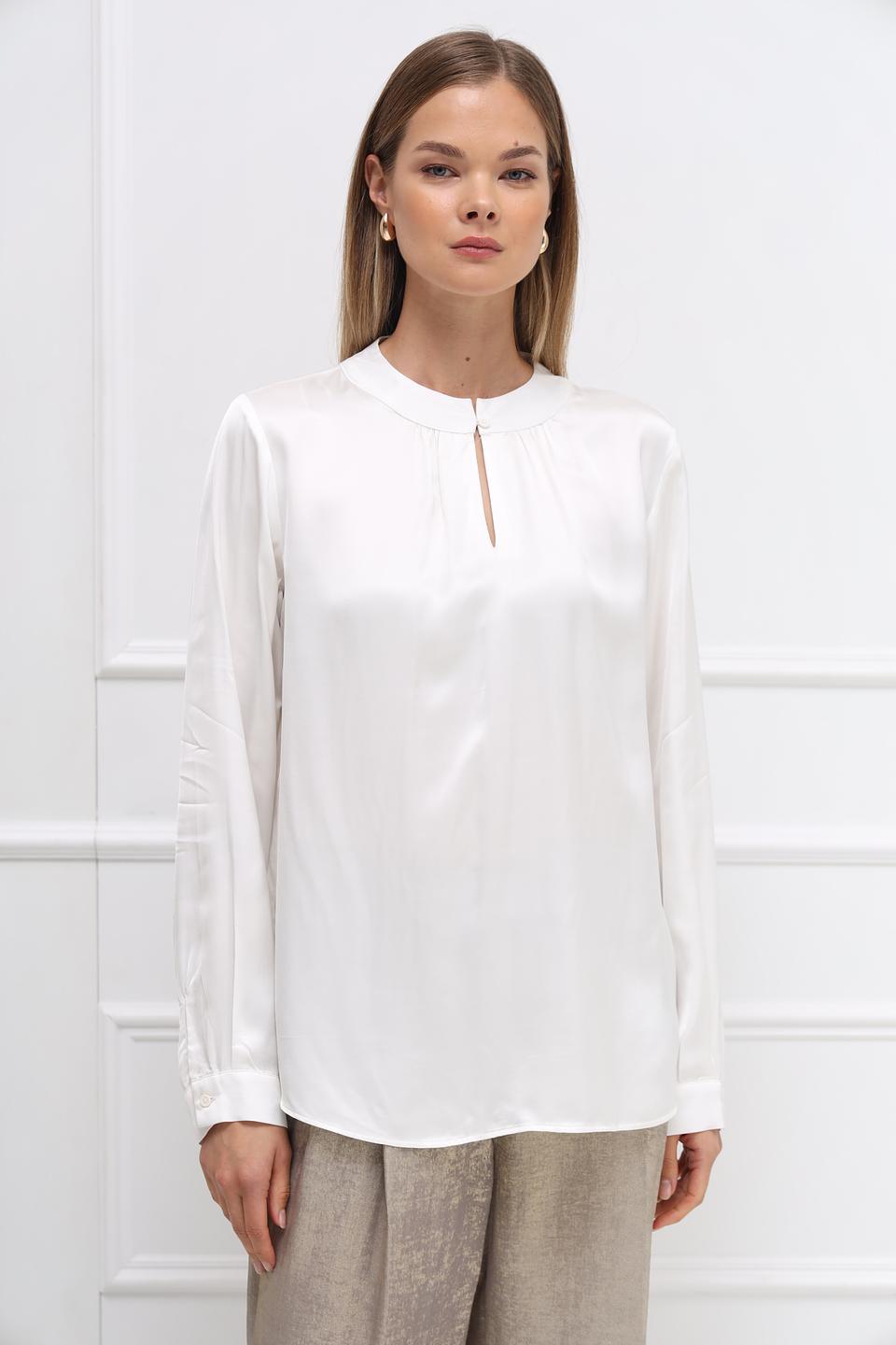 Блуза Gerry Weber белая с вырезом