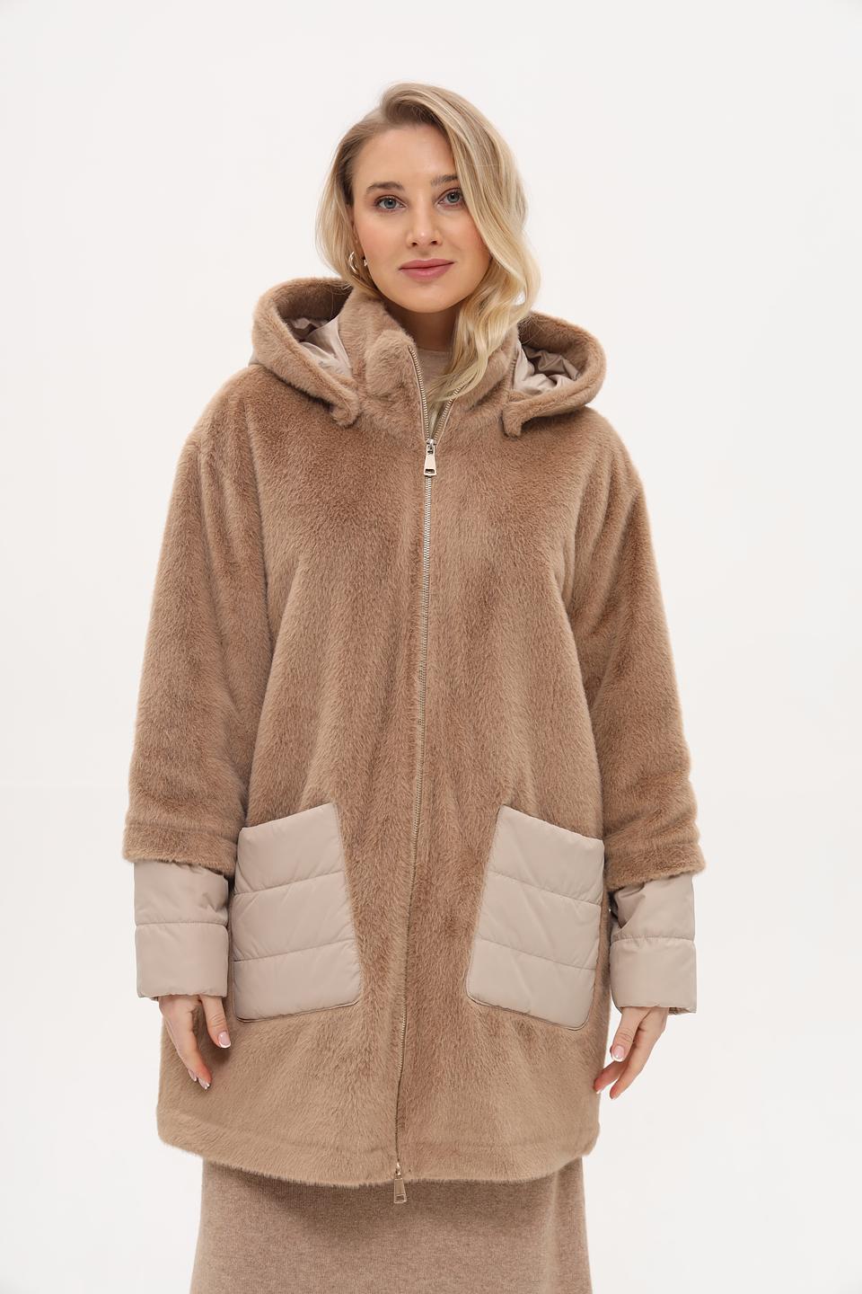 Пальто White Label с меховым эффектом