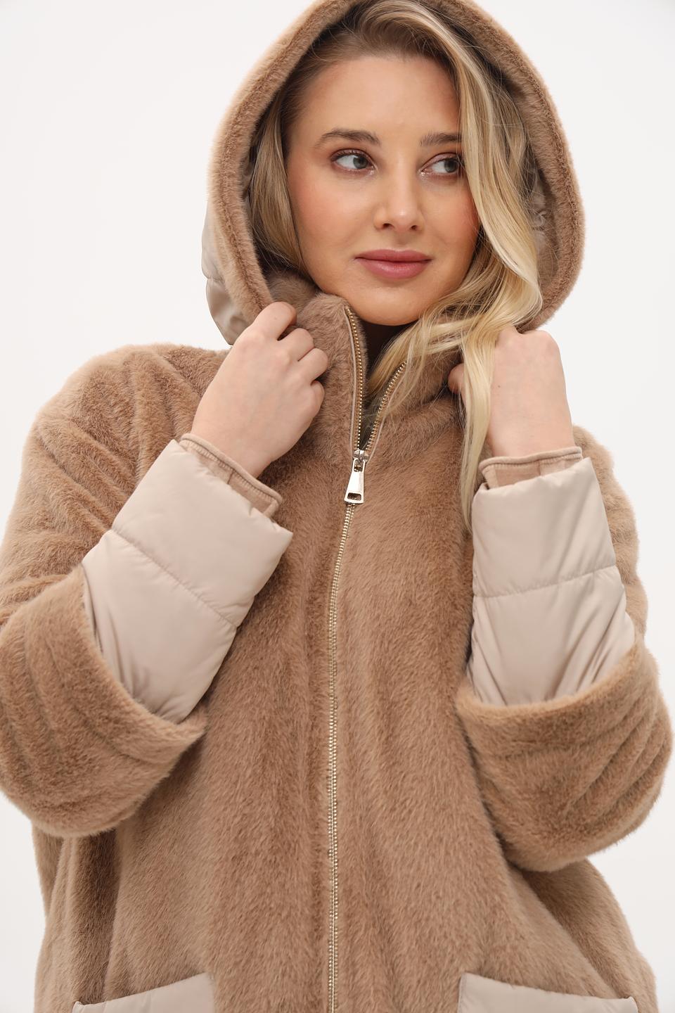 Пальто White Label с меховым эффектом