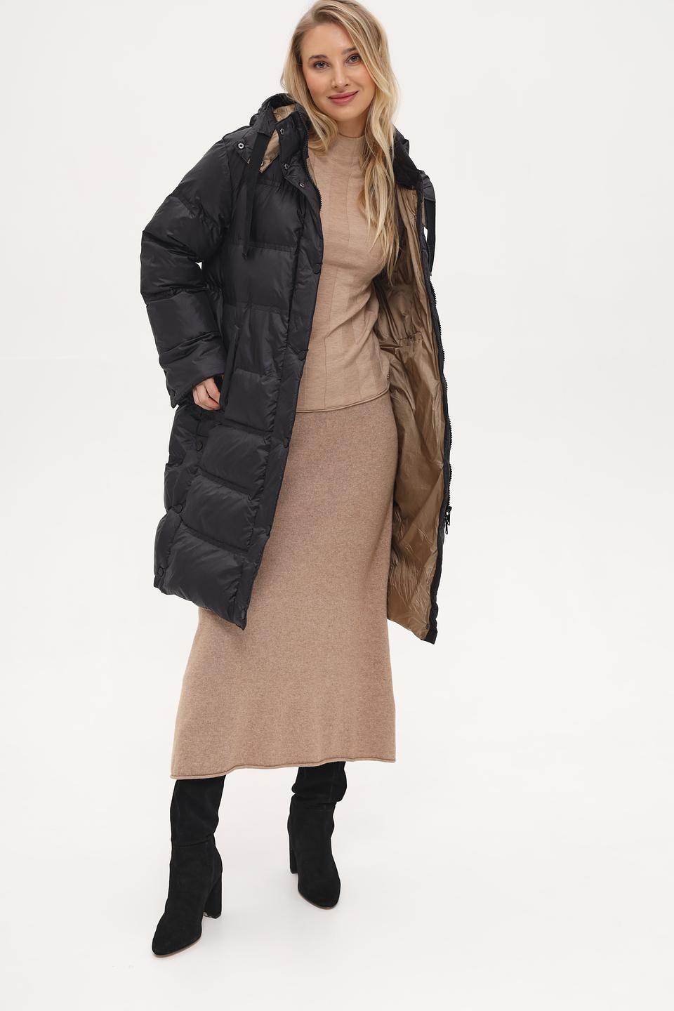 Пальто White Label стеганое чёрное