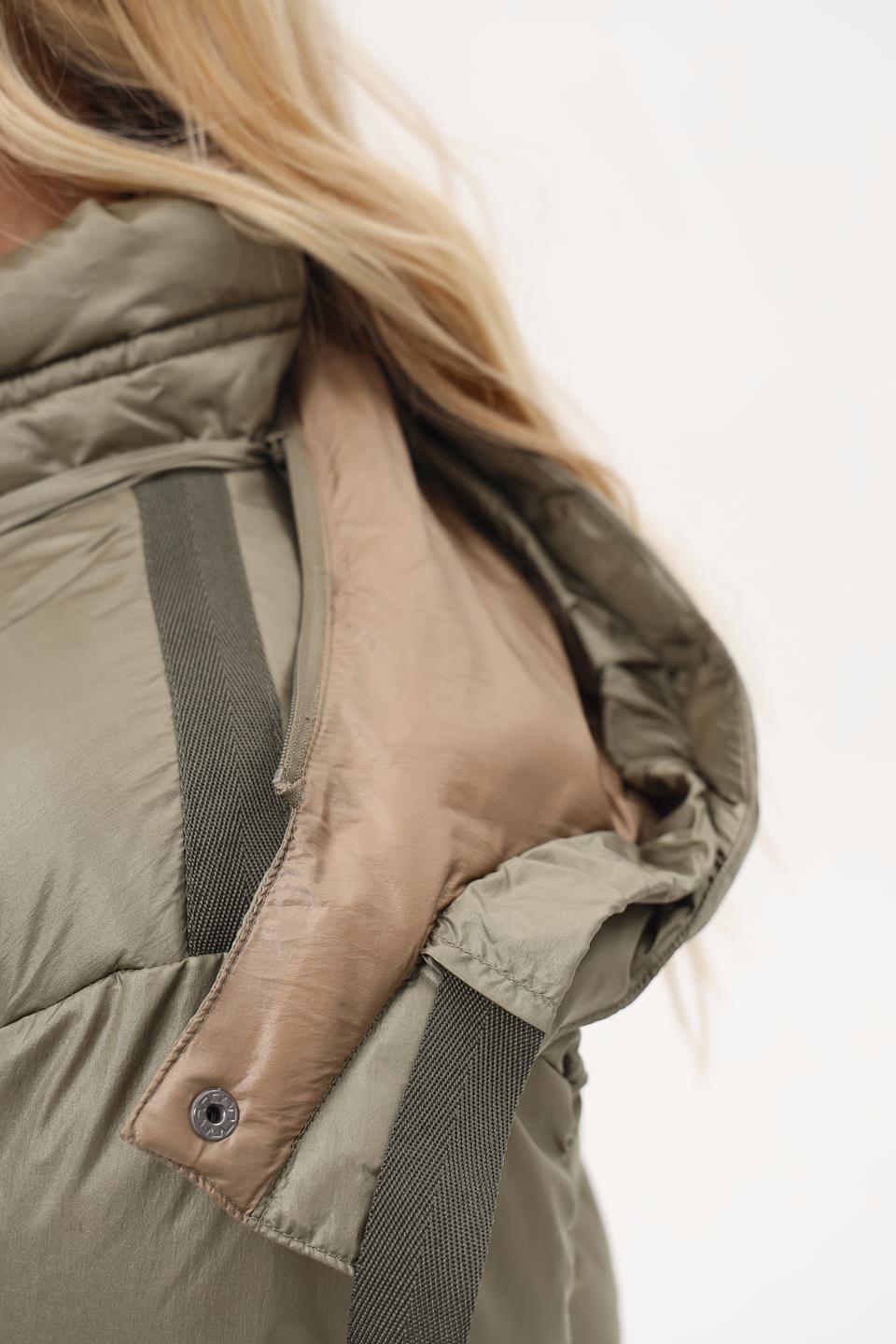 Пальто White Label стеганое хаки