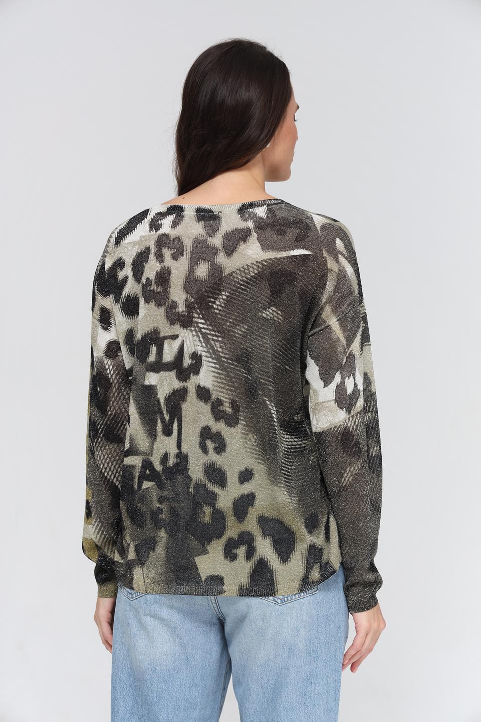Пуловер Lecomte с леопардовым принтом