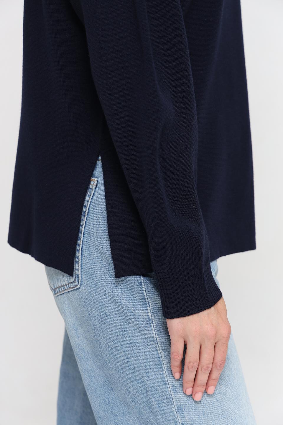 Пуловер UNQ женский тёмно-синий