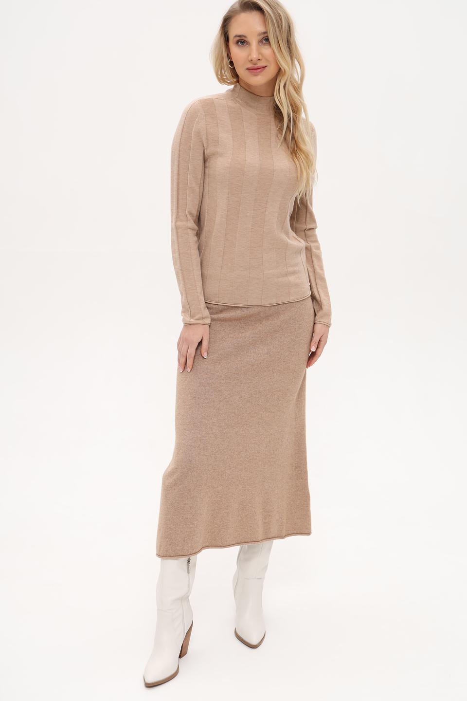 Пуловер Marc Cain бежевый с воротником