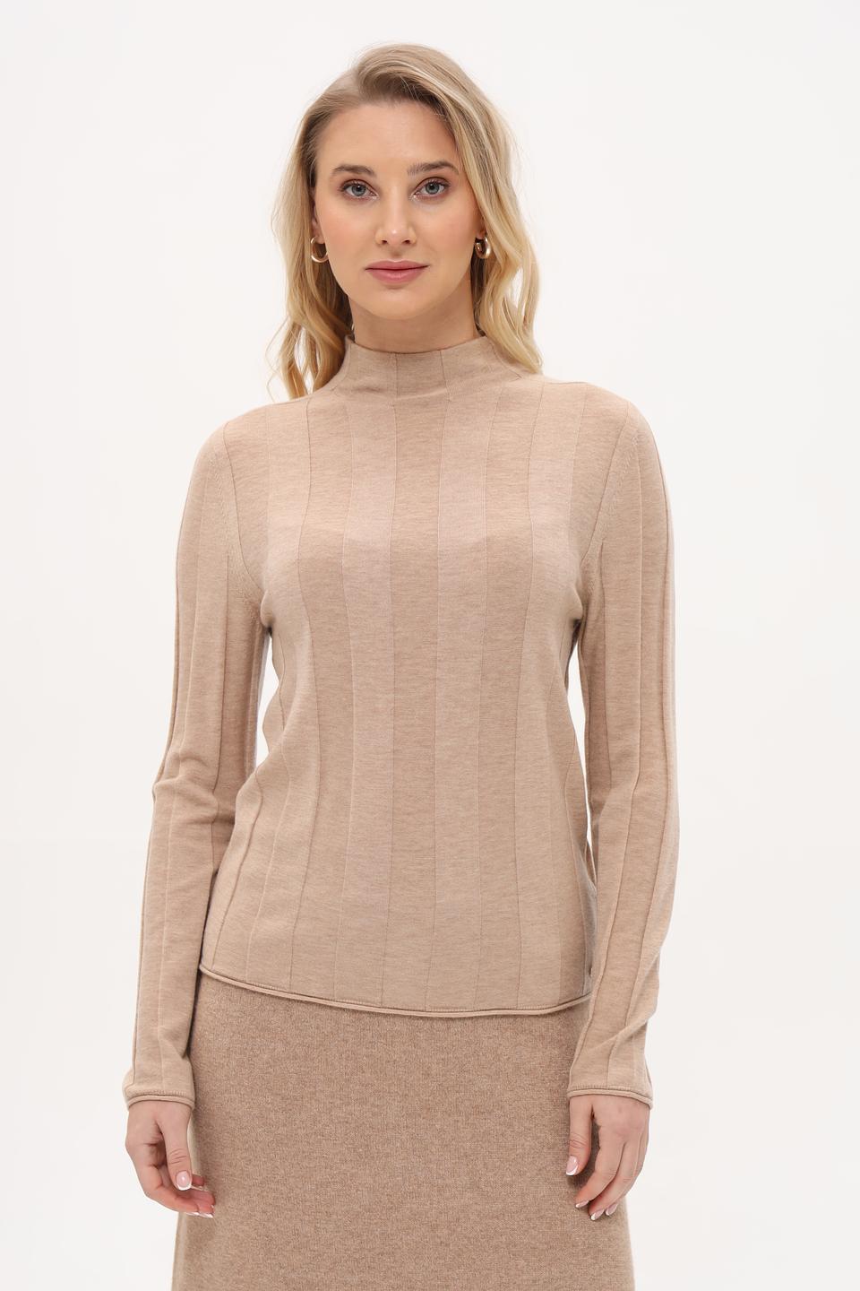 Пуловер Marc Cain бежевый с воротником