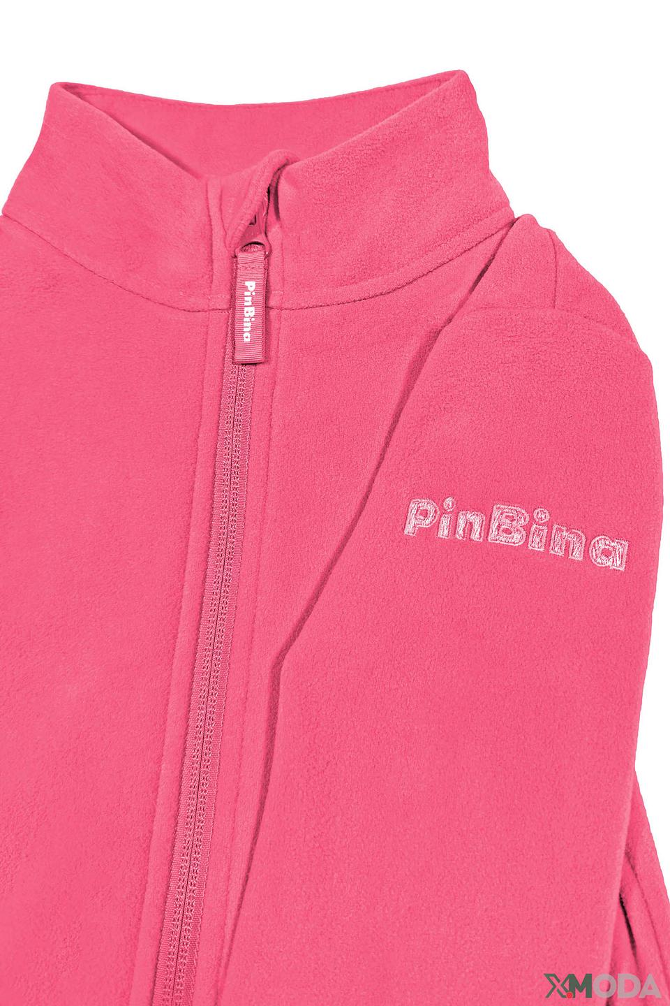 Кардиган для девочки PinBina розовый на молнии с принтом