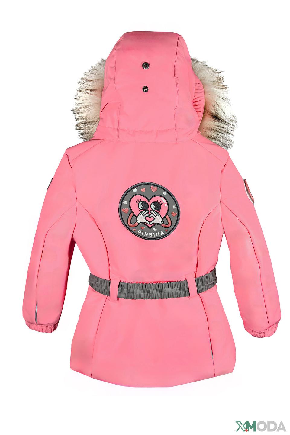 Куртка PinBina дев. розовая с мехом