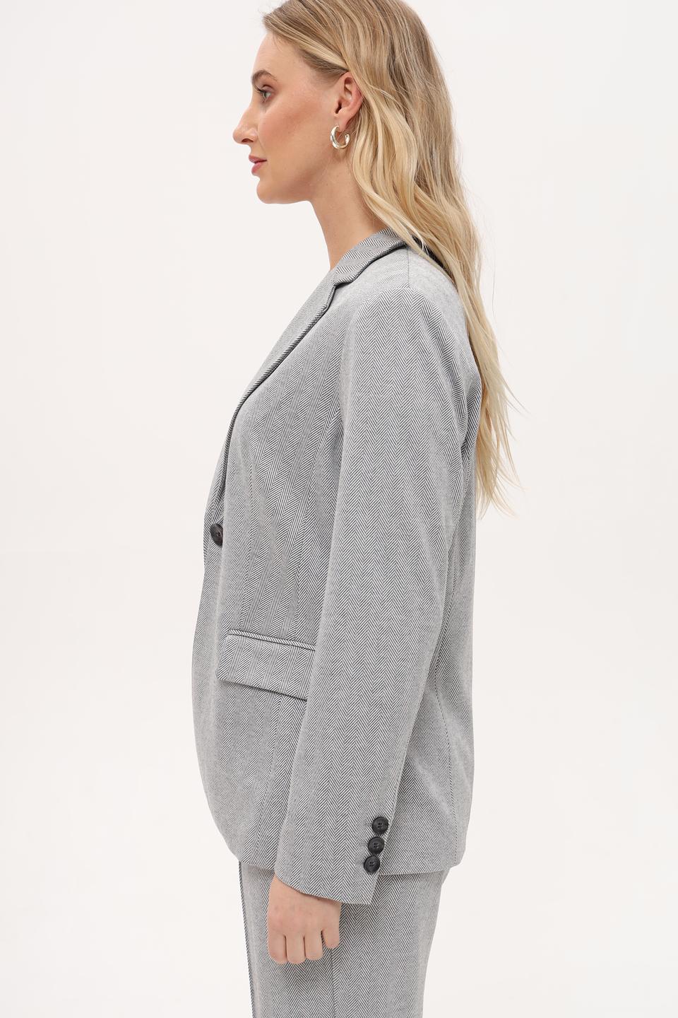 Жакет Olsen в клетку серый