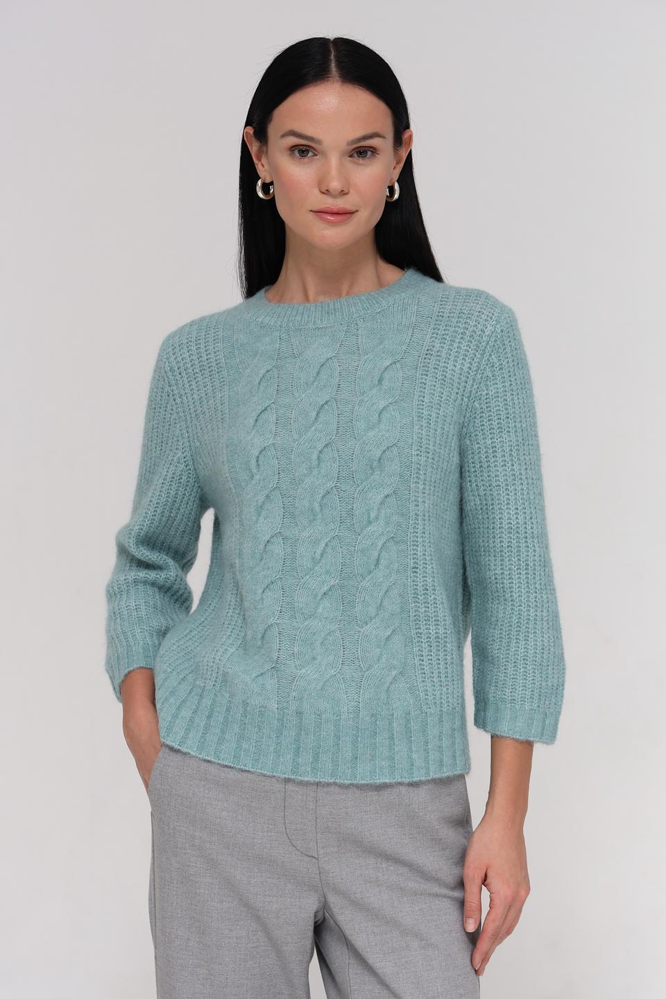 Пуловер Lecomte мятный с косами