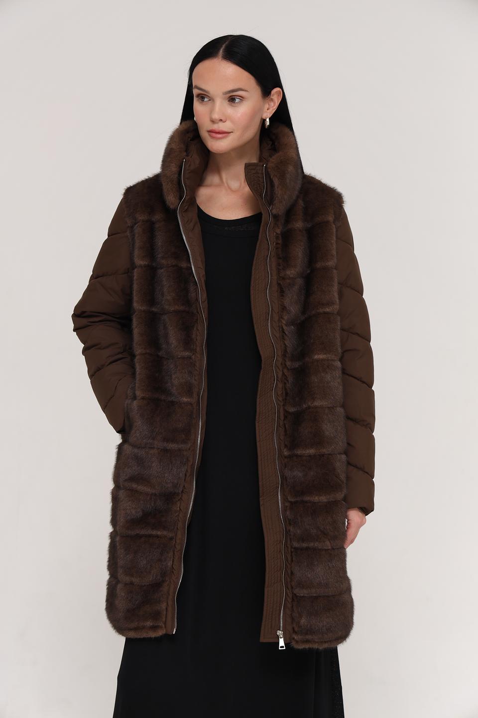 Куртка Electra style с мехом коричневая