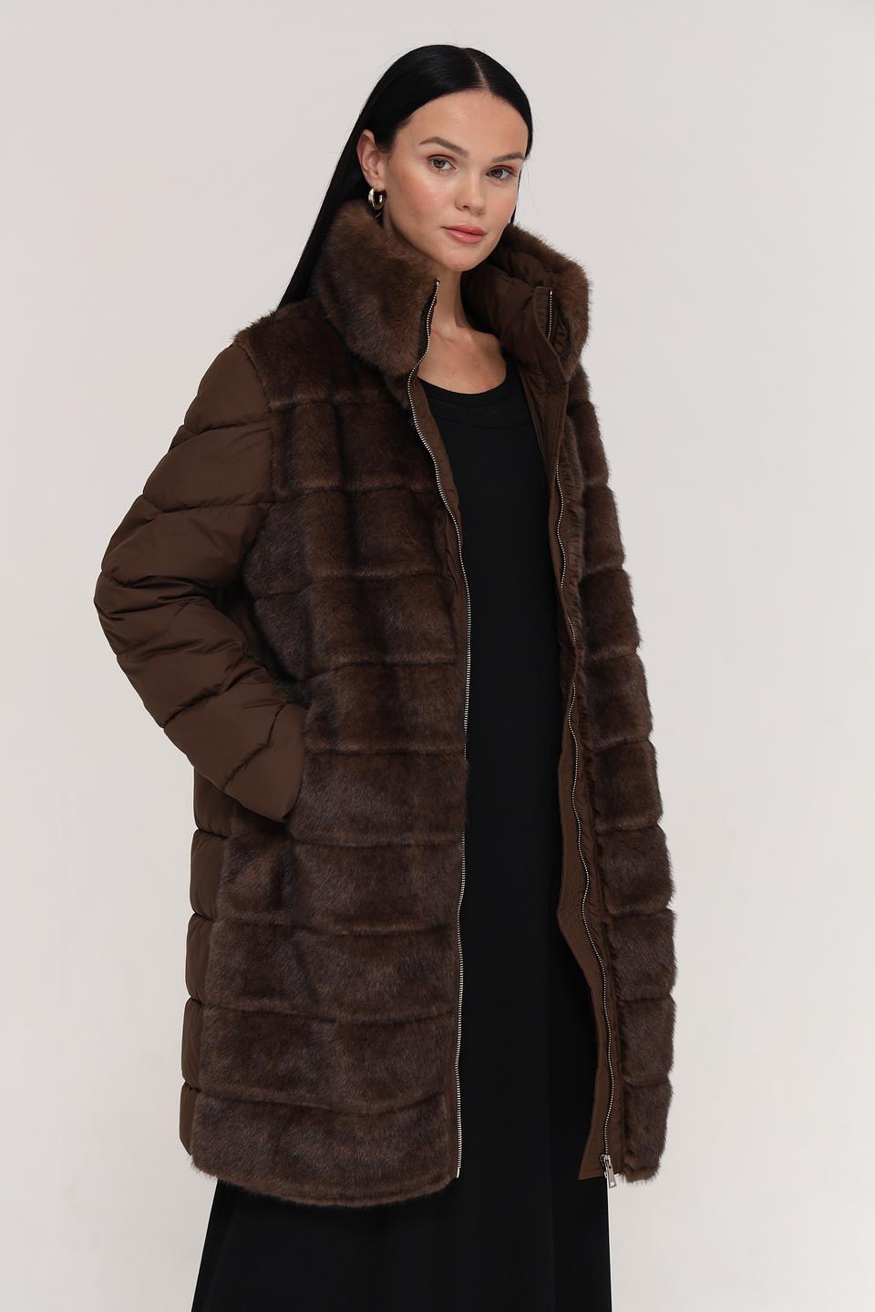 Куртка Electra style с мехом коричневая