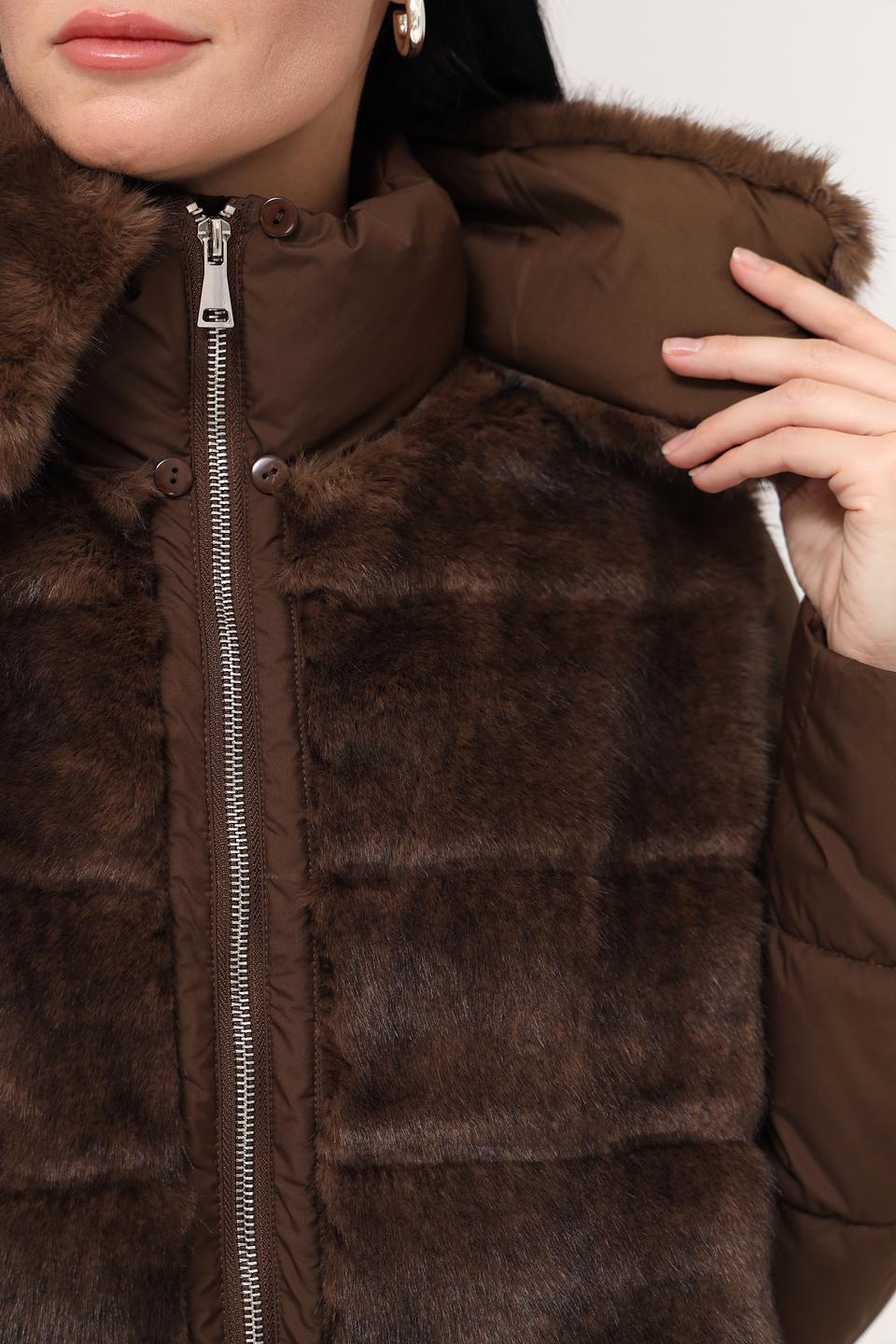 Куртка Electra style с мехом коричневая