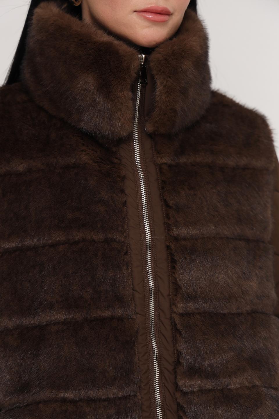 Куртка Electra style с мехом коричневая
