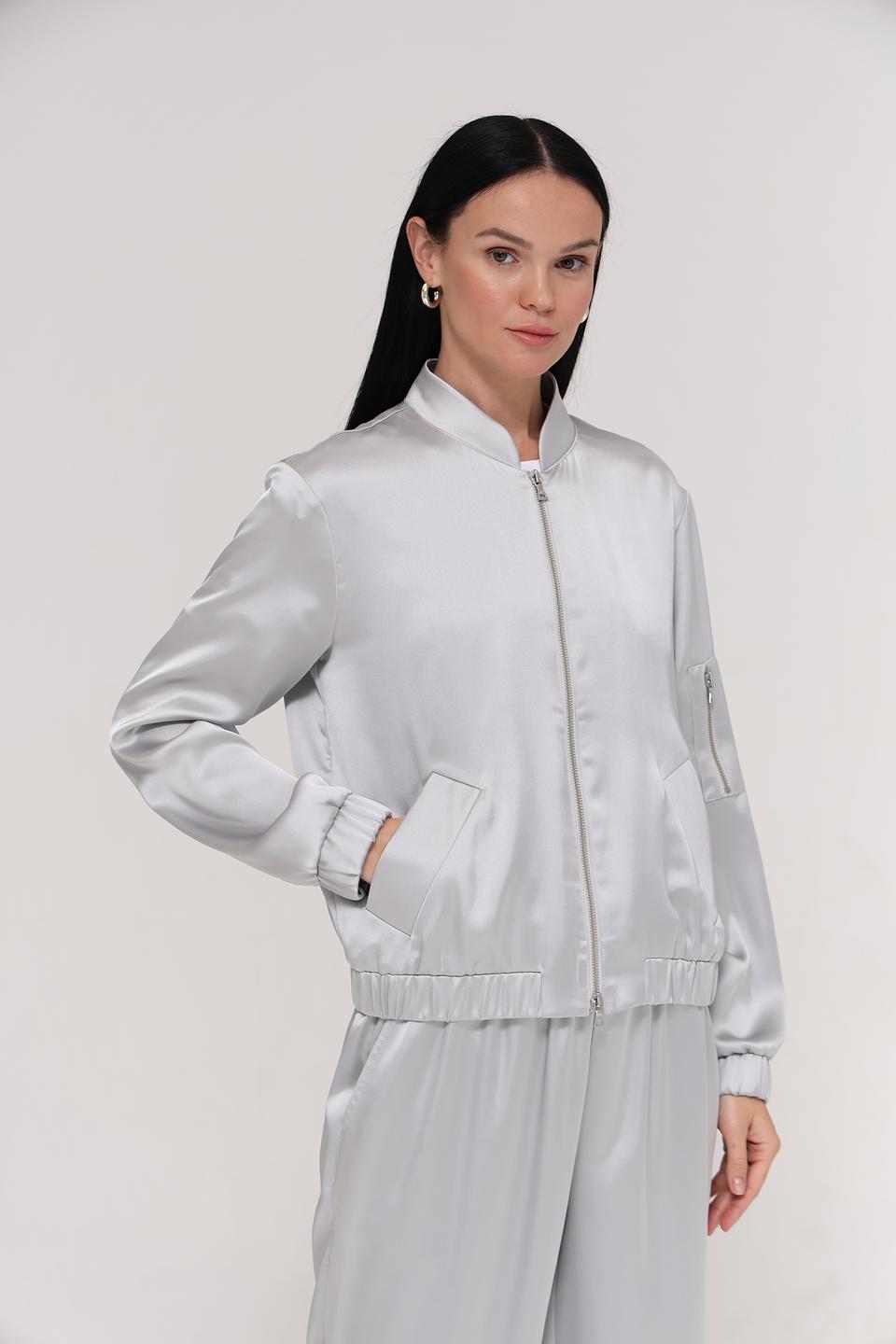 Жакет Marc Aurel атласный серый