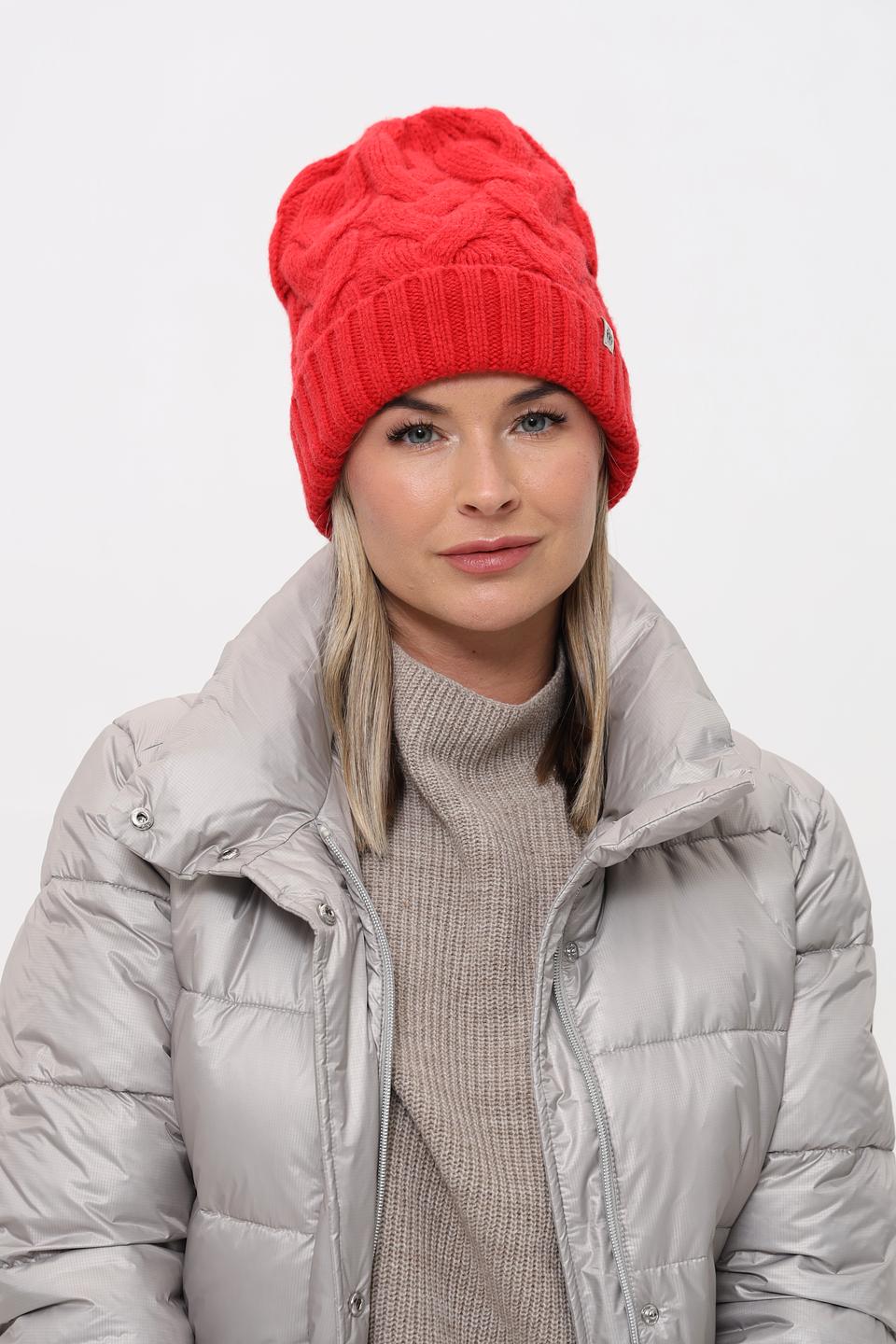 Шапка Roeckl вязаная красная