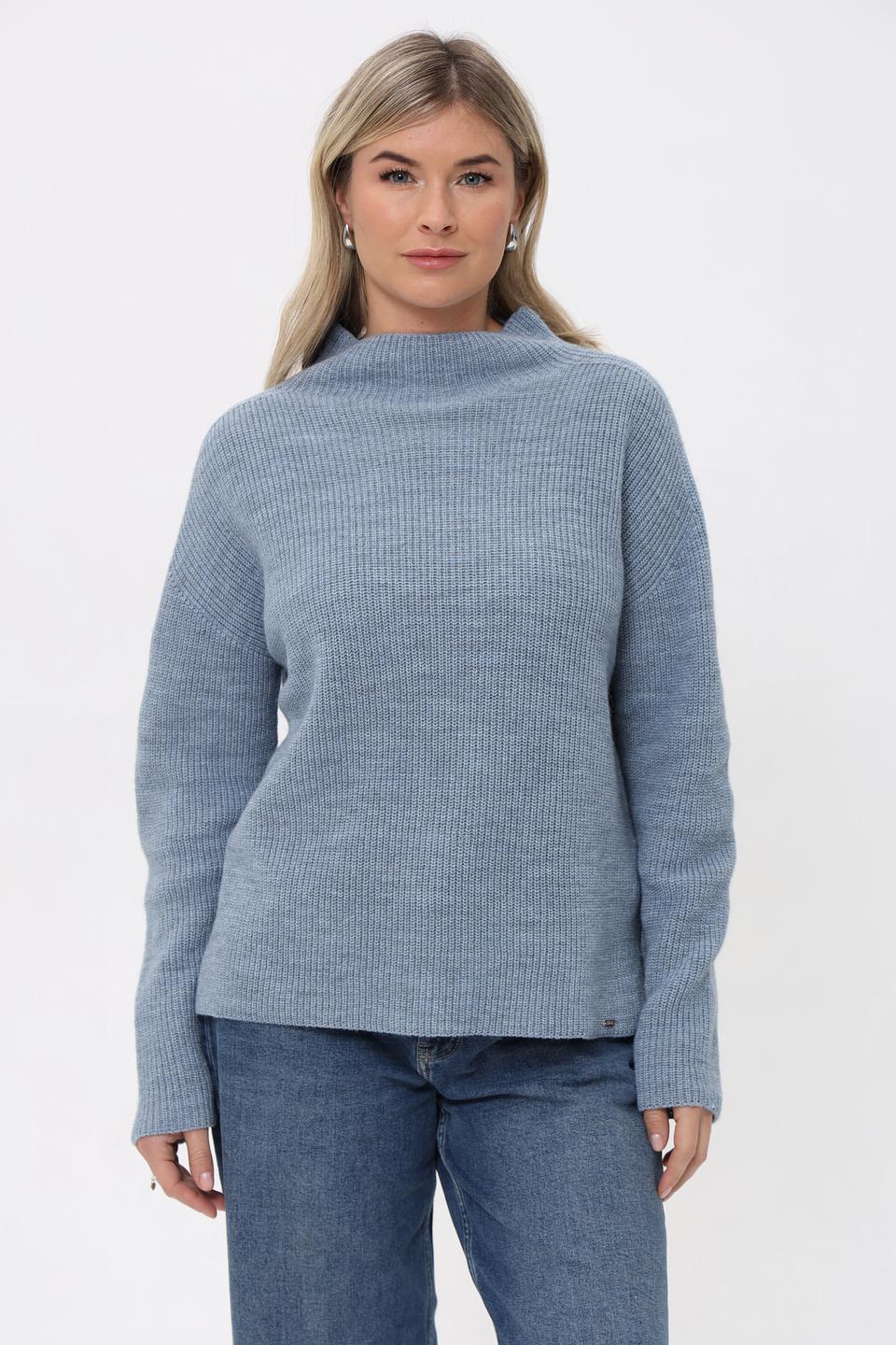 Пуловер Cinque с горлом голубой