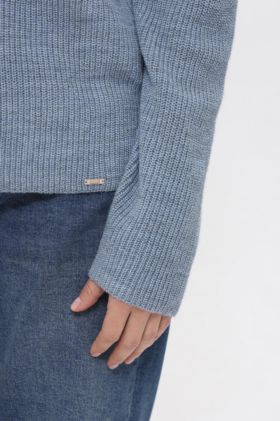 Пуловер Cinque с горлом голубой